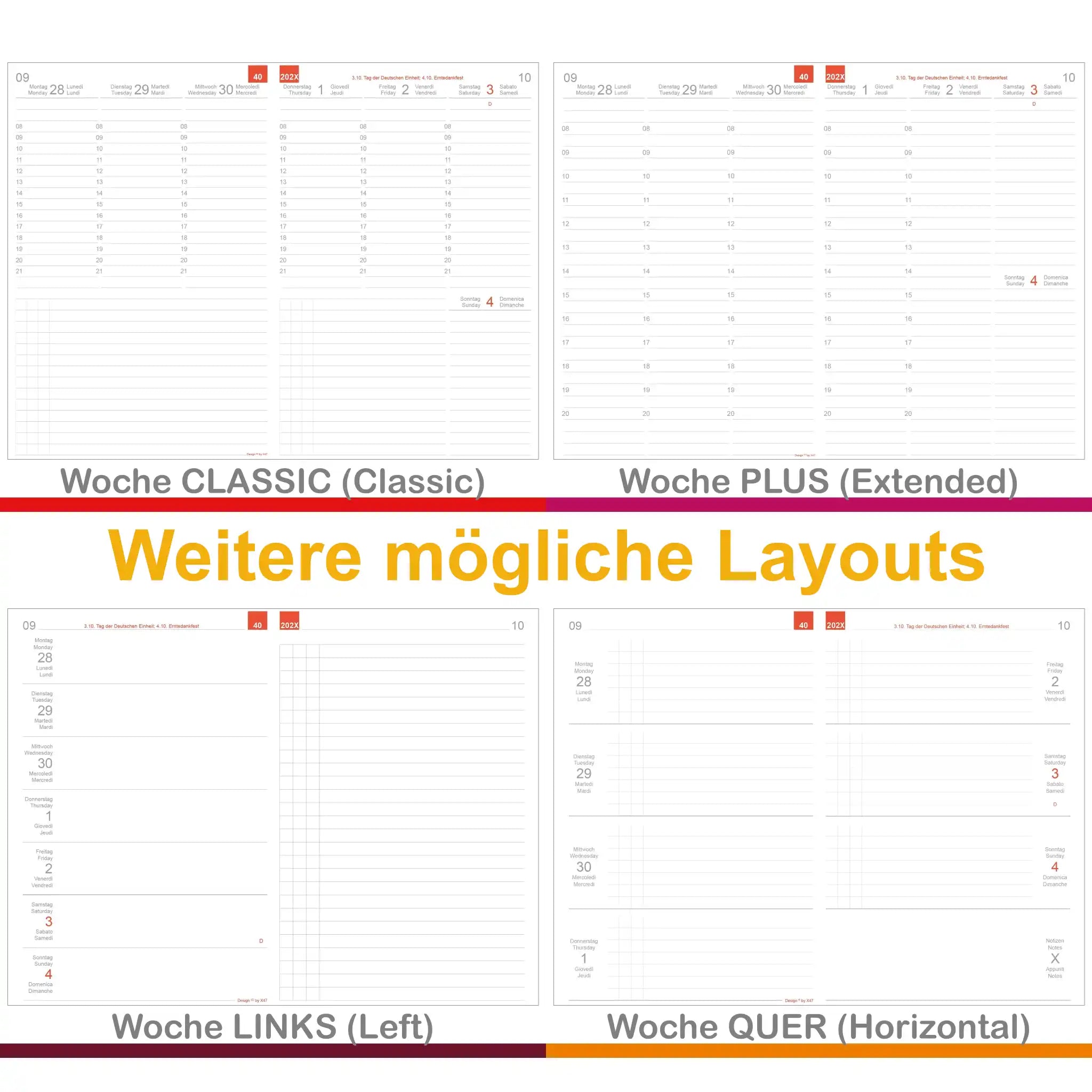 A5 Einlagen - Kalender