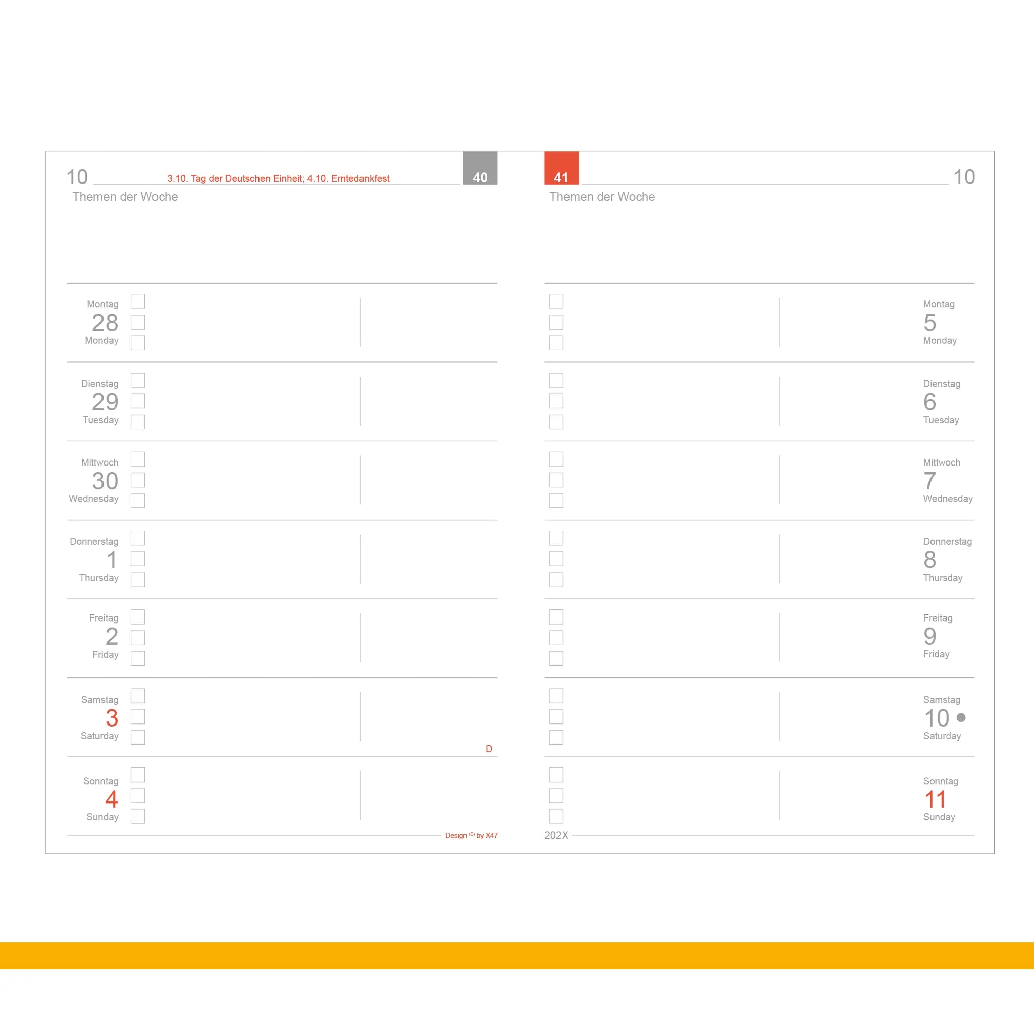 A6 Einlagen - Kalender
