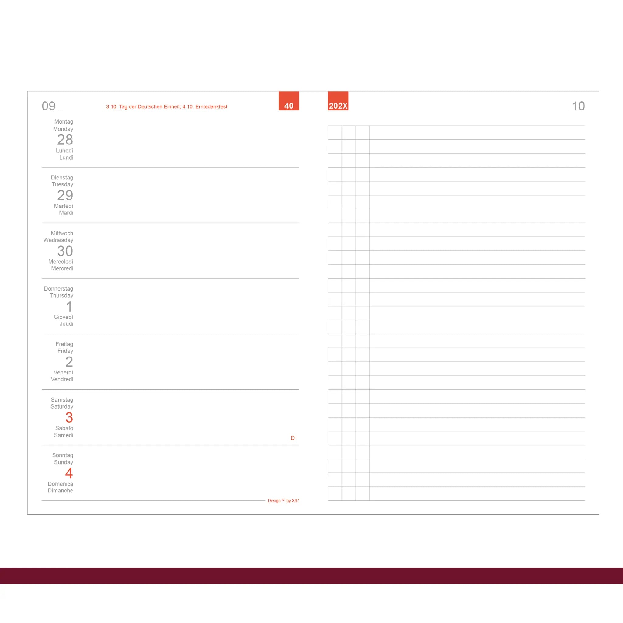 A6 Einlagen - Kalender