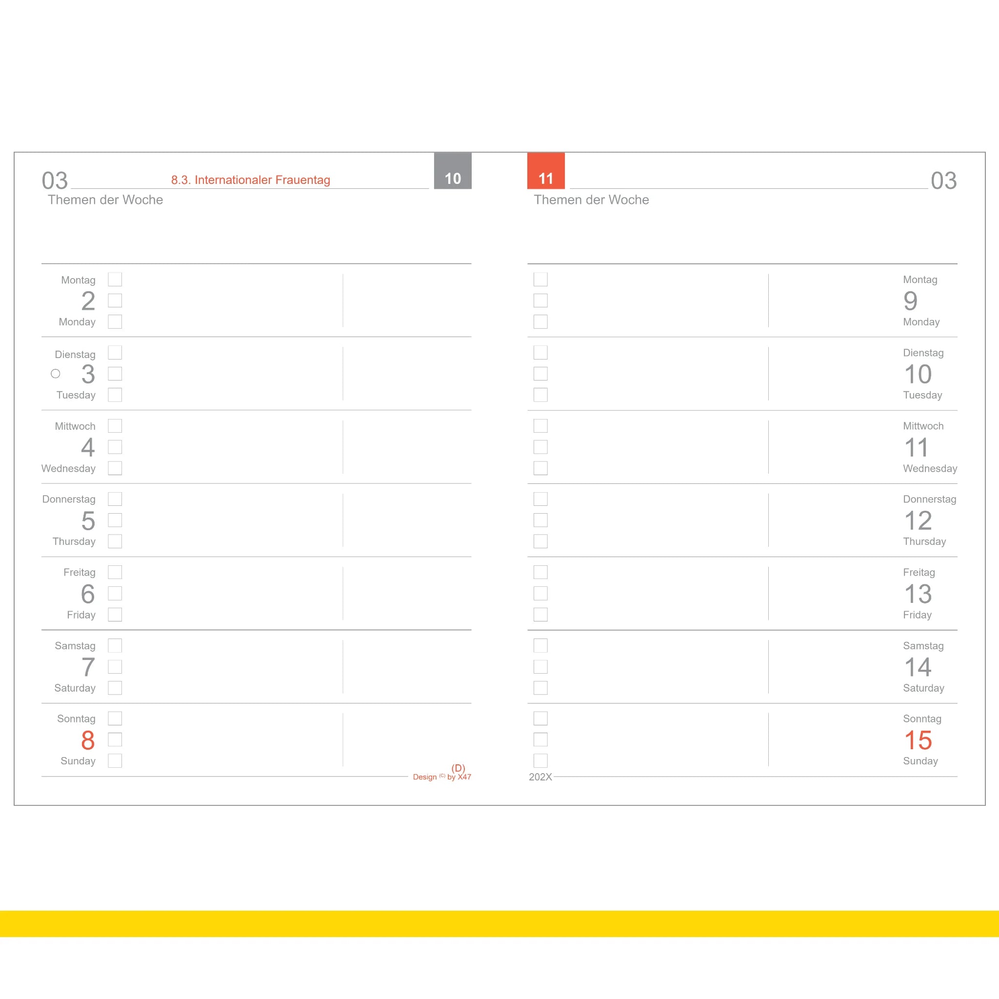 A7 Einlagen - Kalender