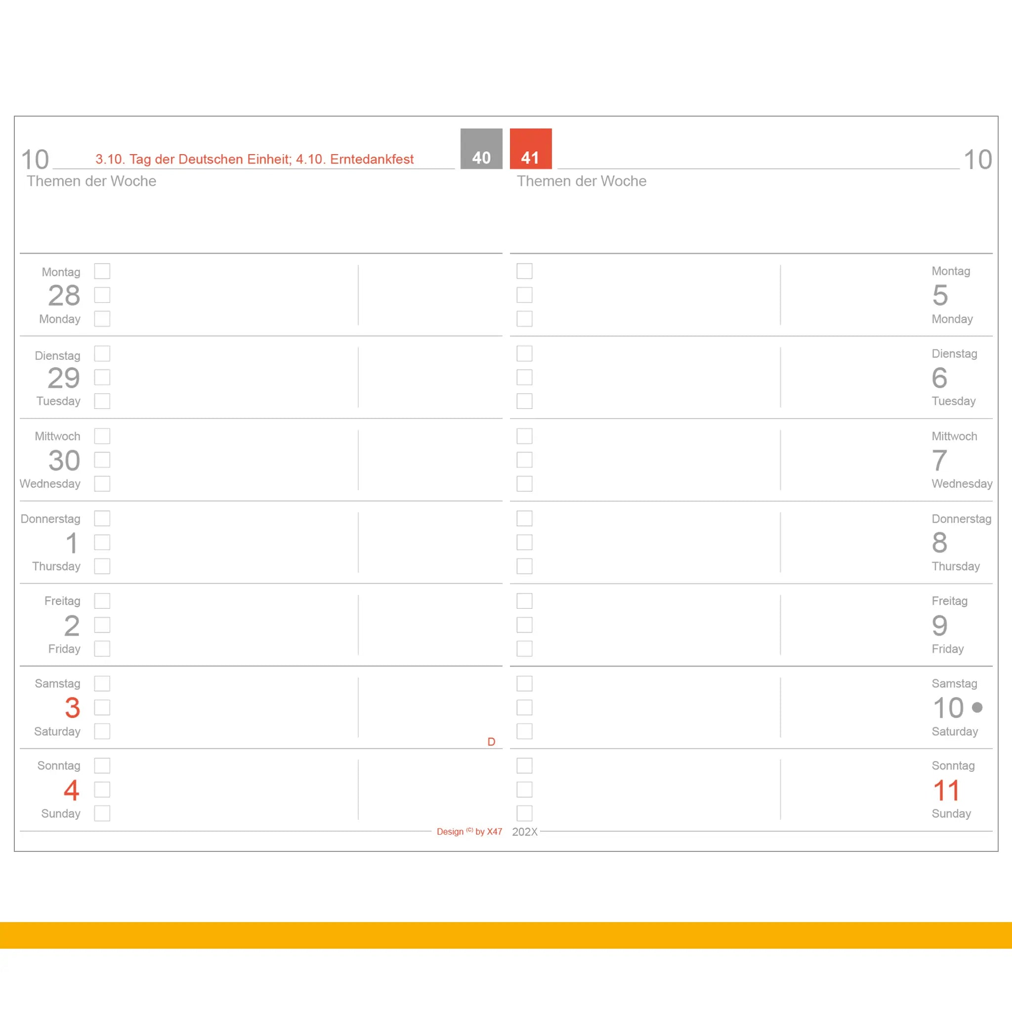 A5 Einlagen - Kalender