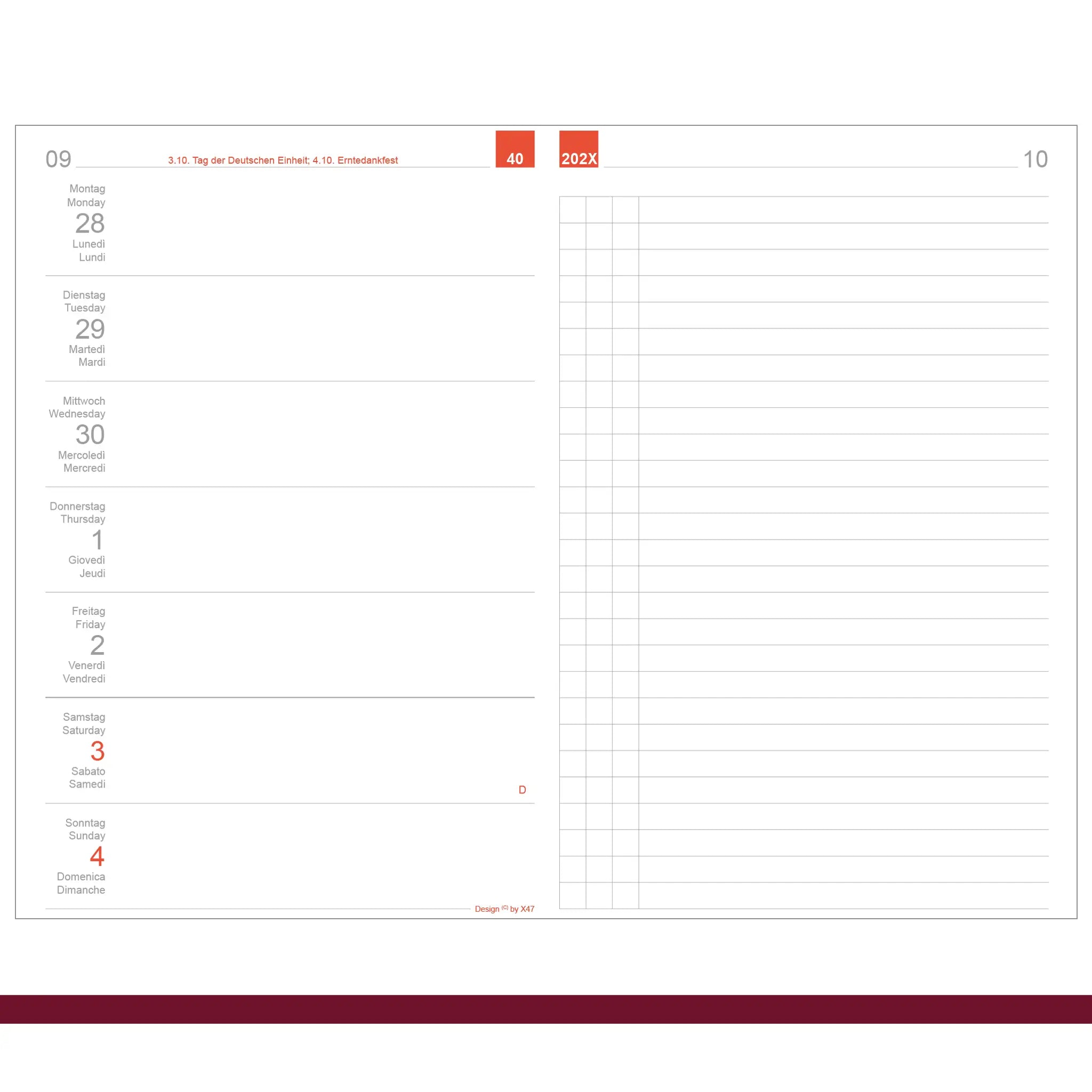 A5 Einlagen - Kalender