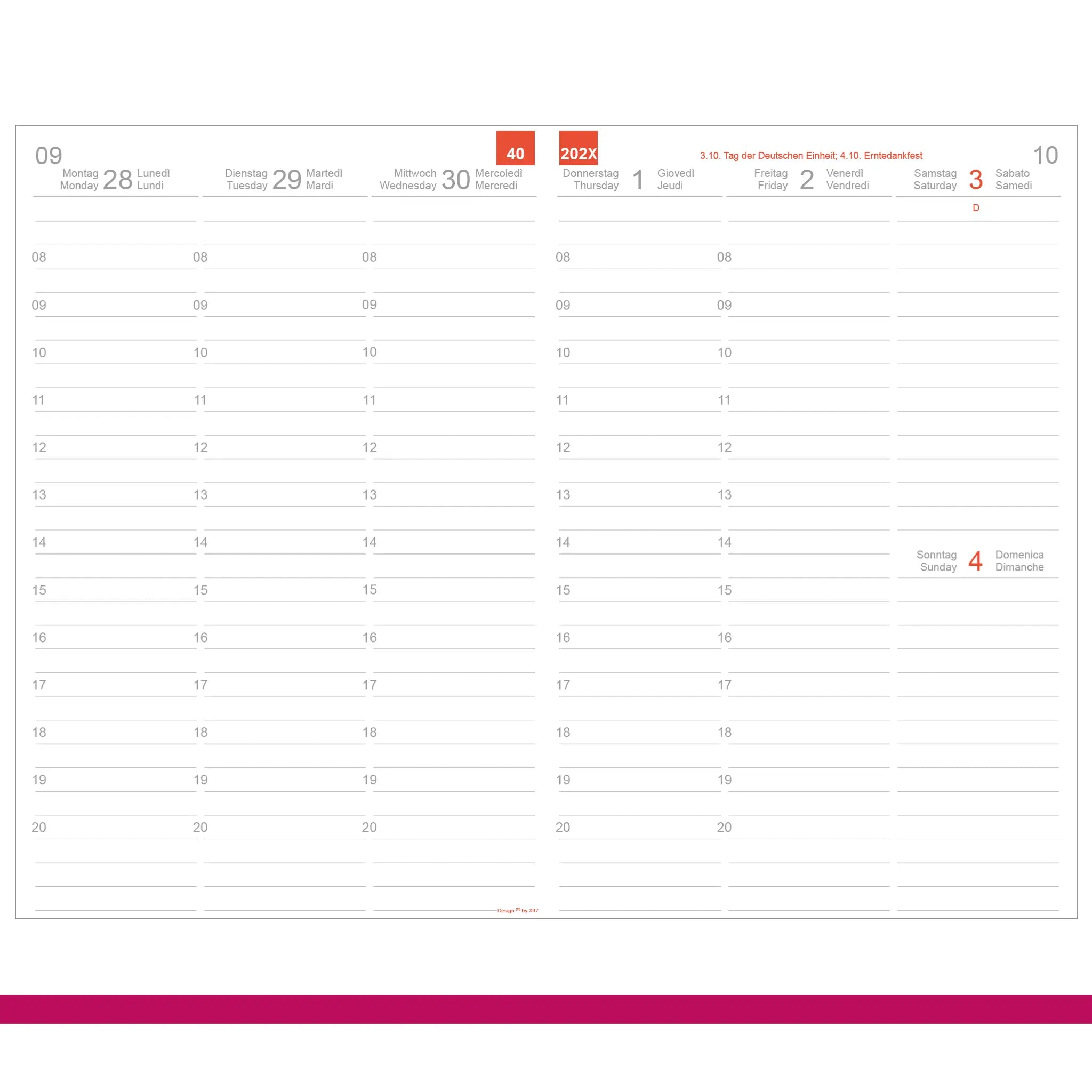 A5 Einlagen - Kalender