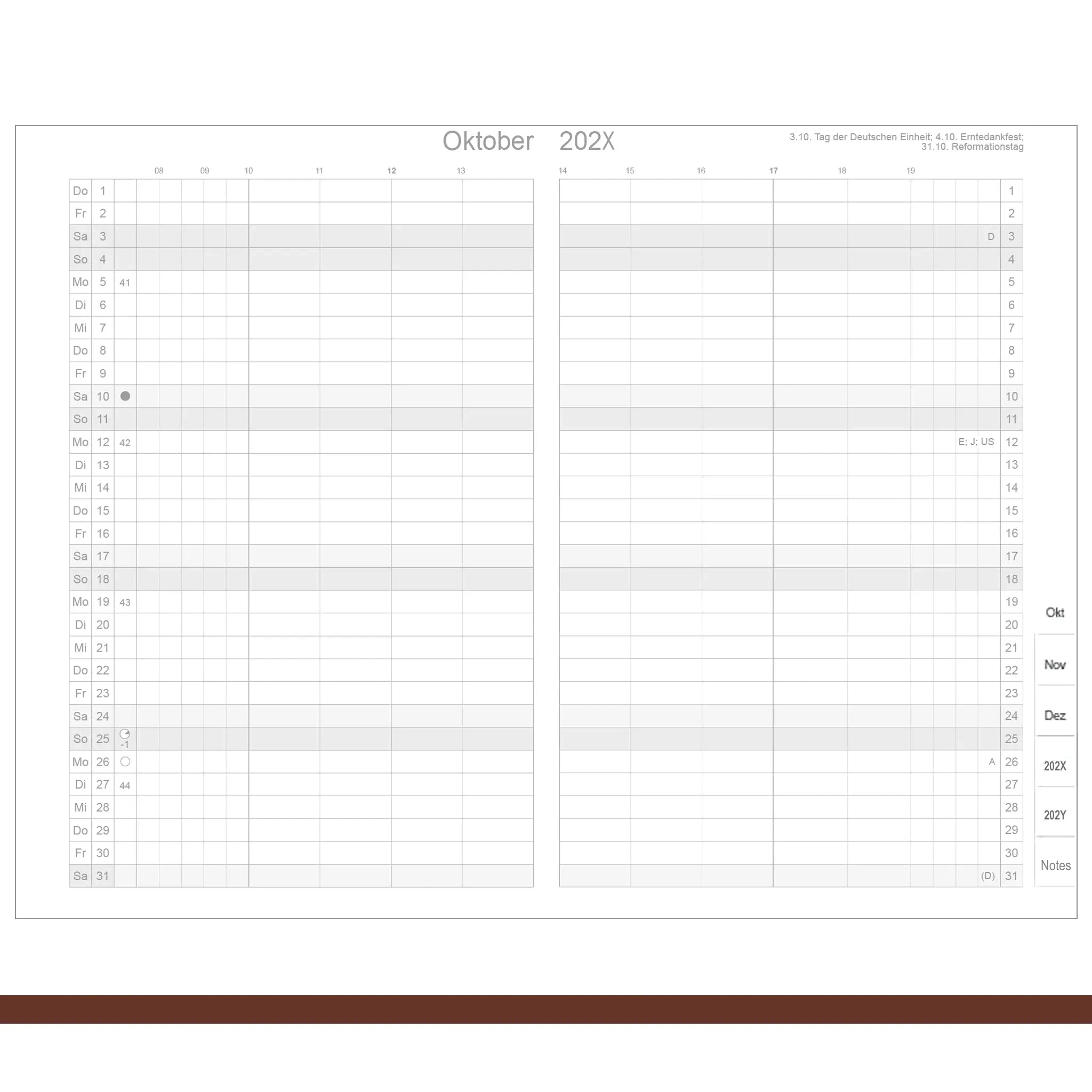 A4+ Einlagen - Kalender