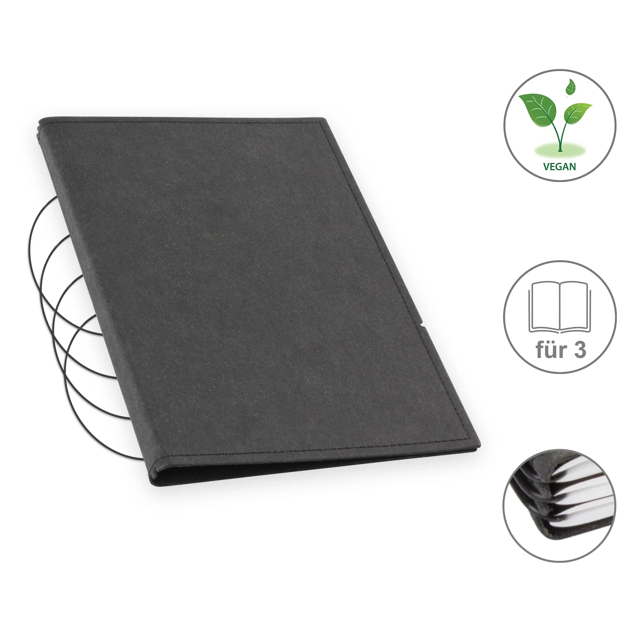 A5 Hüllen vegan Texon für 1-4 Hefte