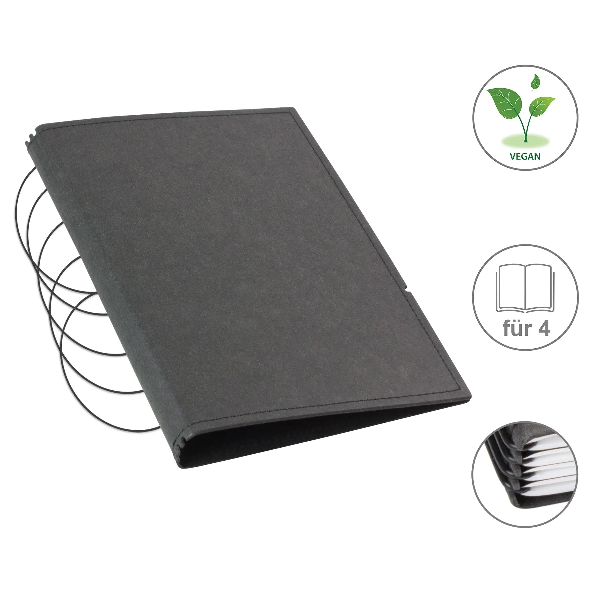 A5 Hüllen vegan Texon für 1-4 Hefte