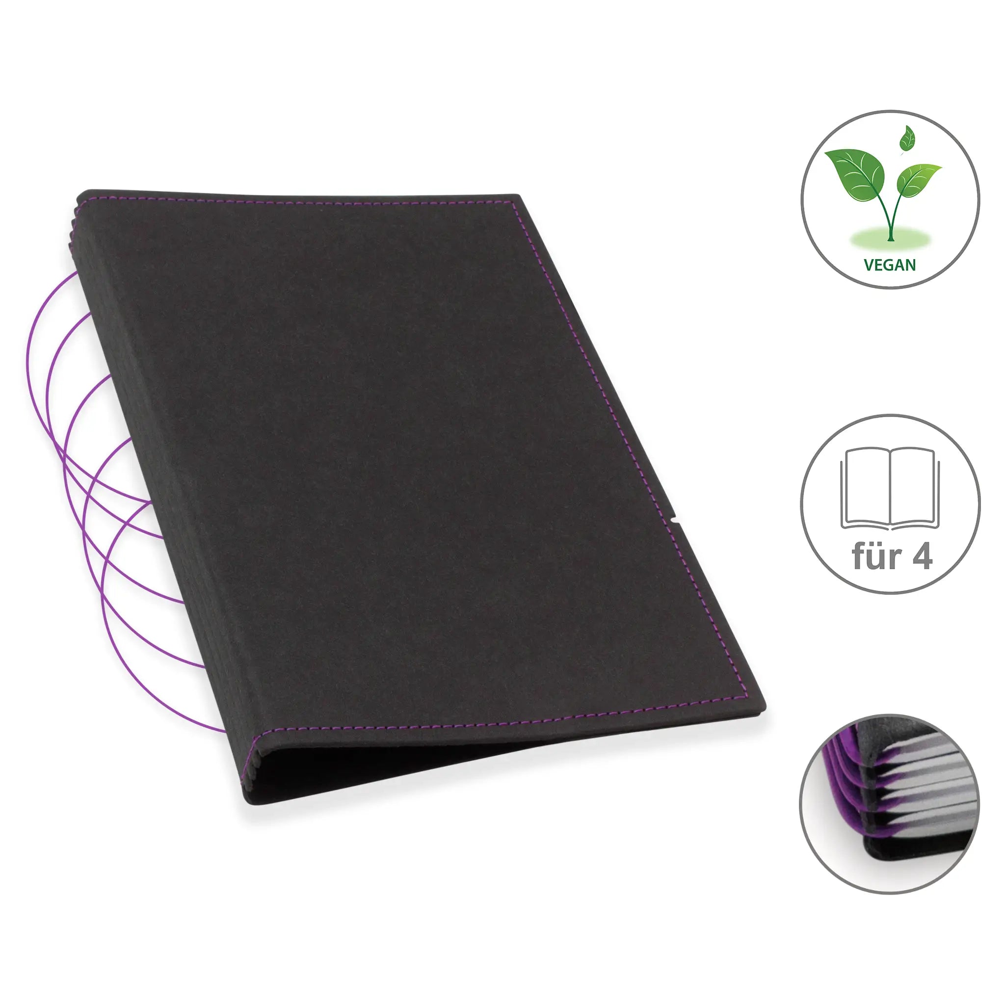 A5 Hüllen vegan Texon für 1-4 Hefte