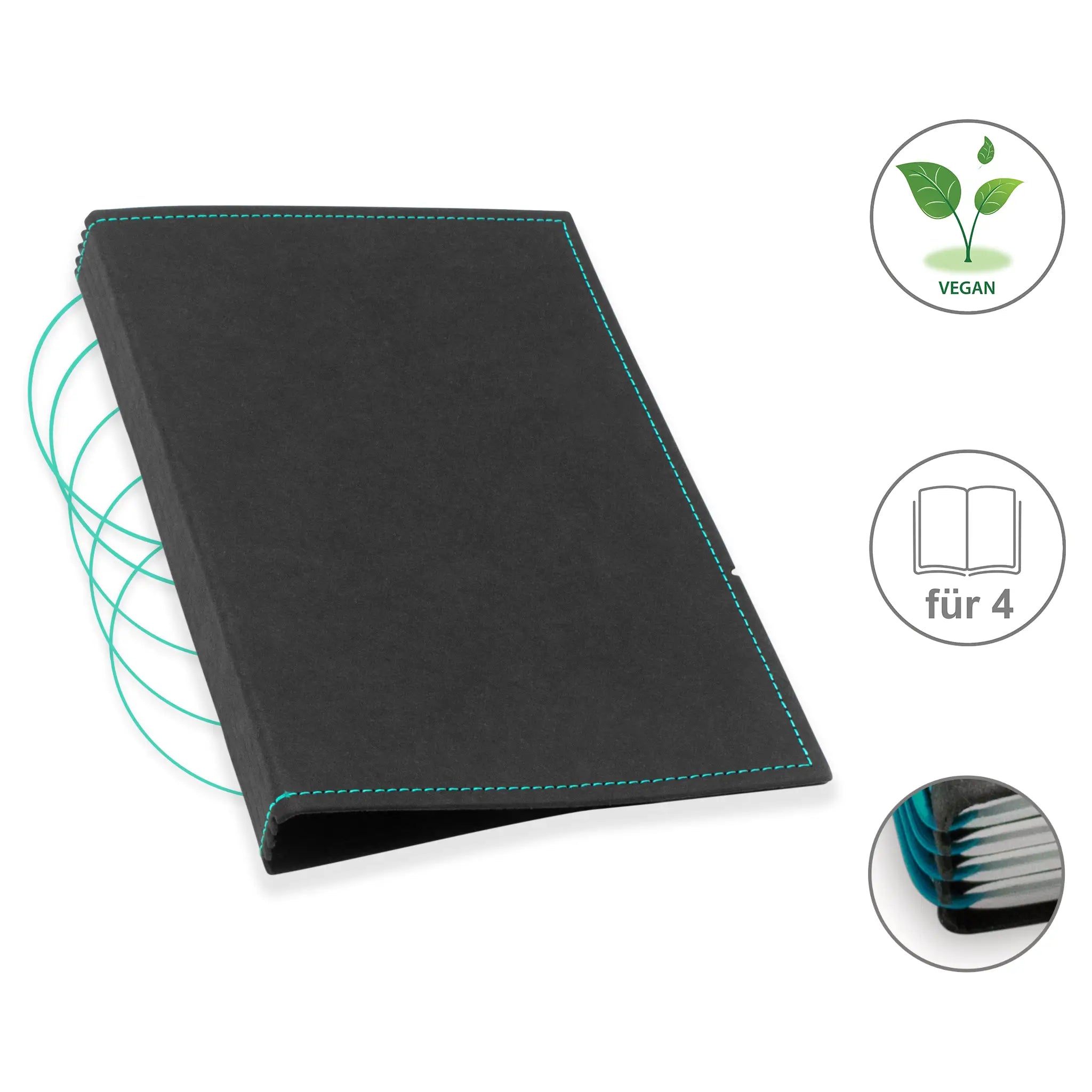 A5 Hüllen vegan Texon für 1-4 Hefte