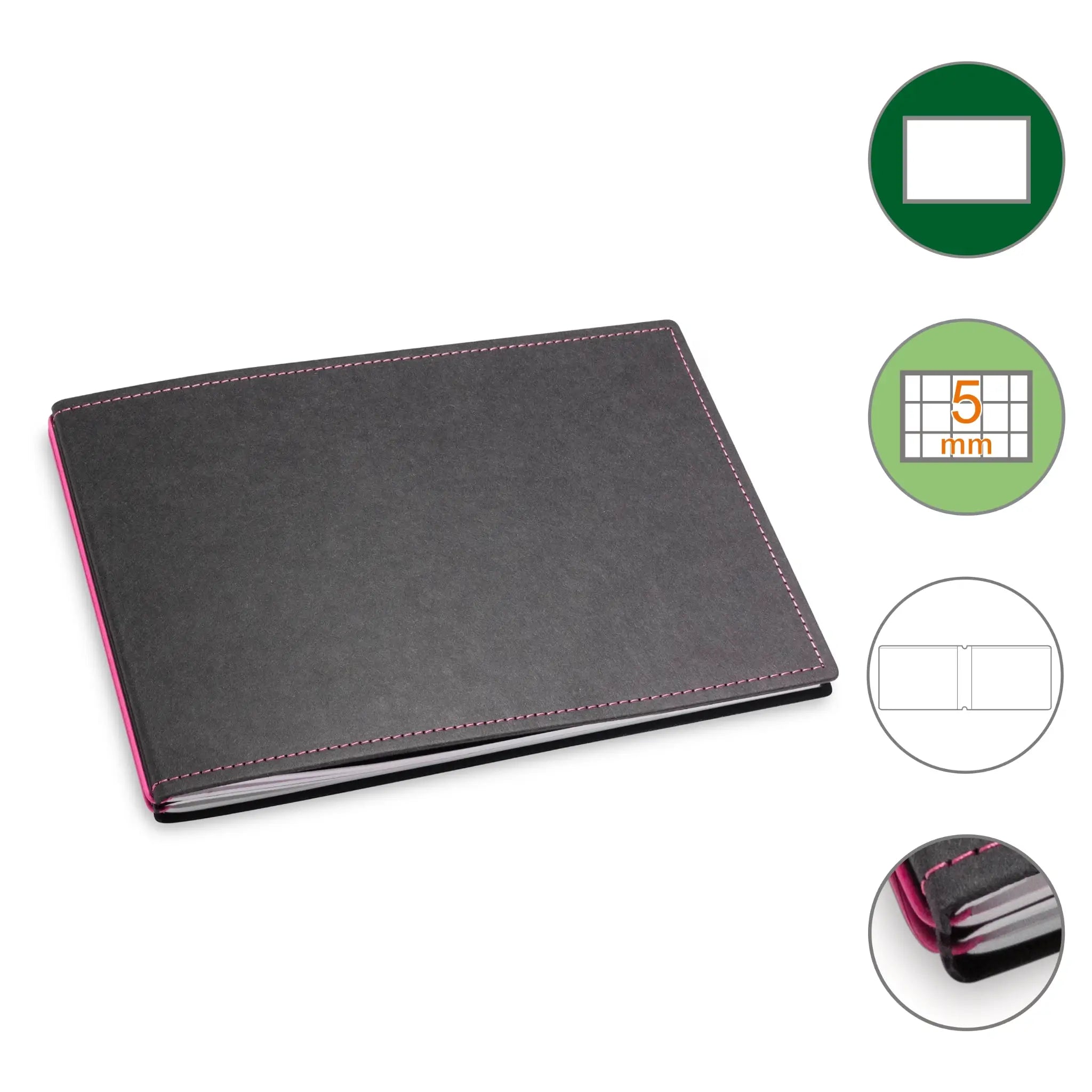 A5+ Quer Notizbuch mit 1-3 Heften