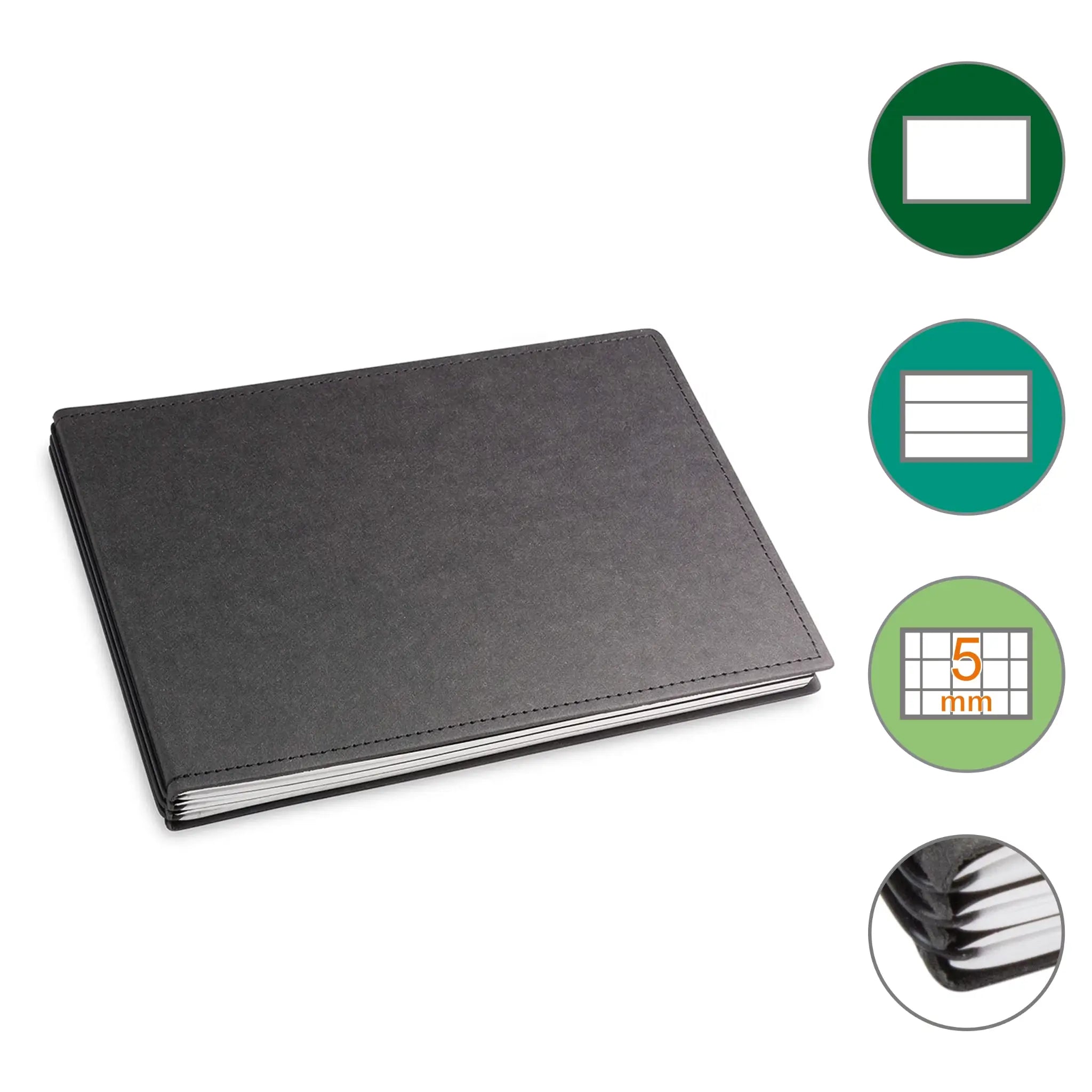 A5+ Quer Notizbuch mit 1-3 Heften