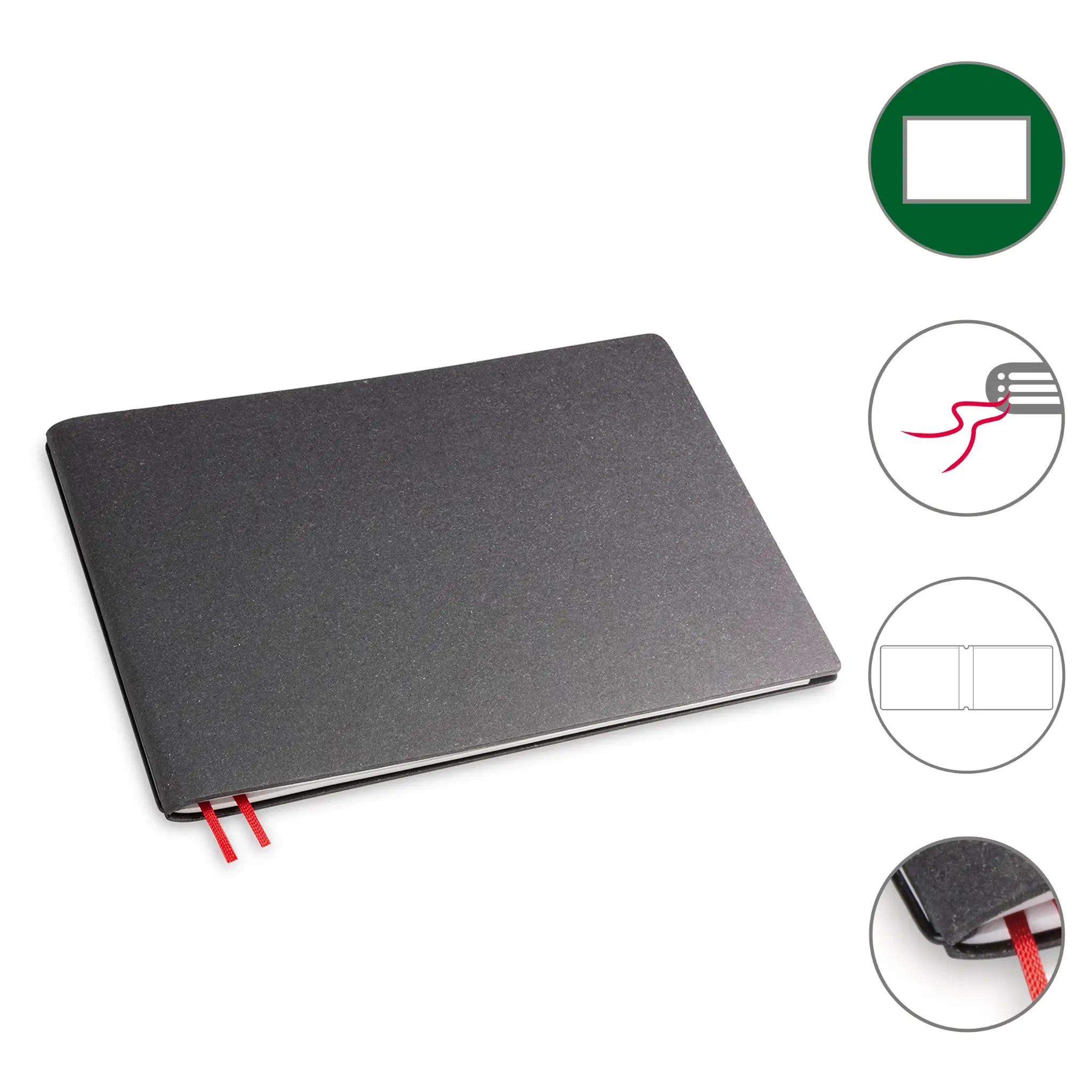 A5+ Quer Notizbuch mit 1-3 Heften