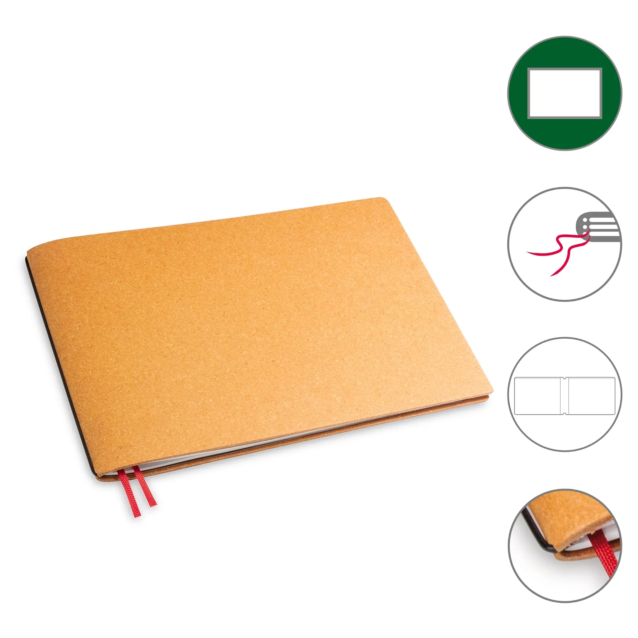 A5+ Quer Notizbuch mit 1-3 Heften