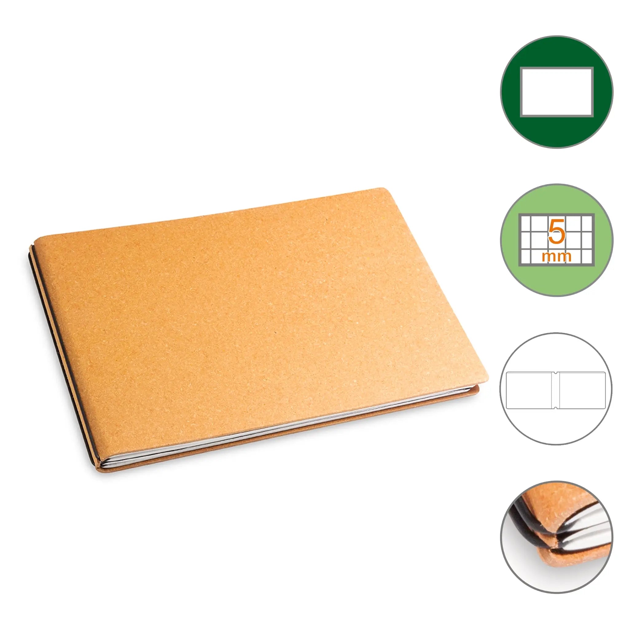 A5+ Quer Notizbuch mit 1-3 Heften