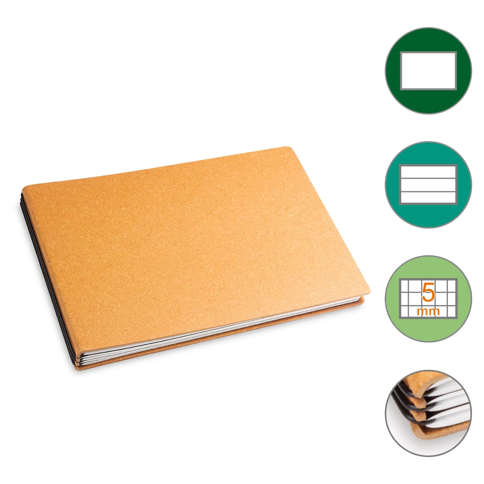 A5+ Quer Notizbuch mit 1-3 Heften