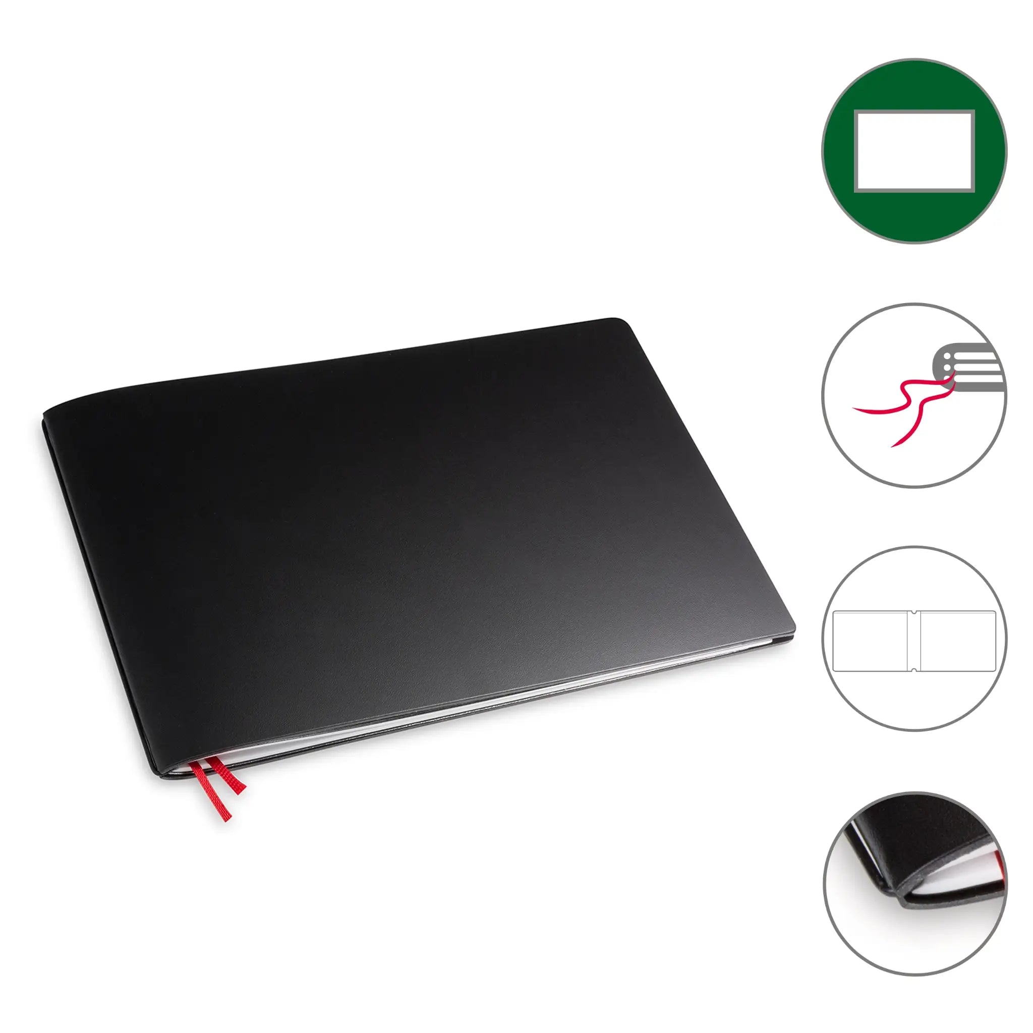 A5+ Quer Notizbuch mit 1-3 Heften