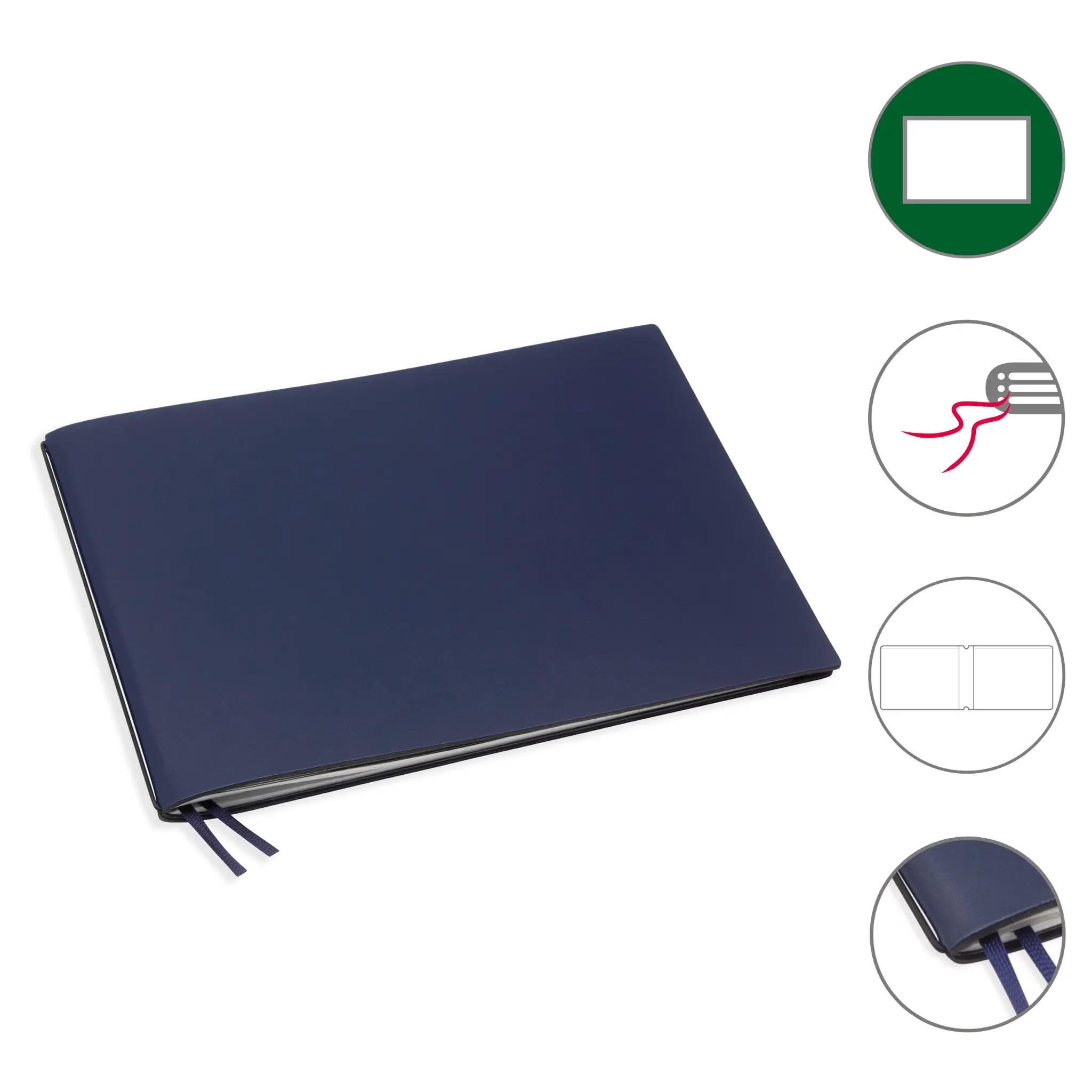 A5+ Quer Notizbuch mit 1-3 Heften