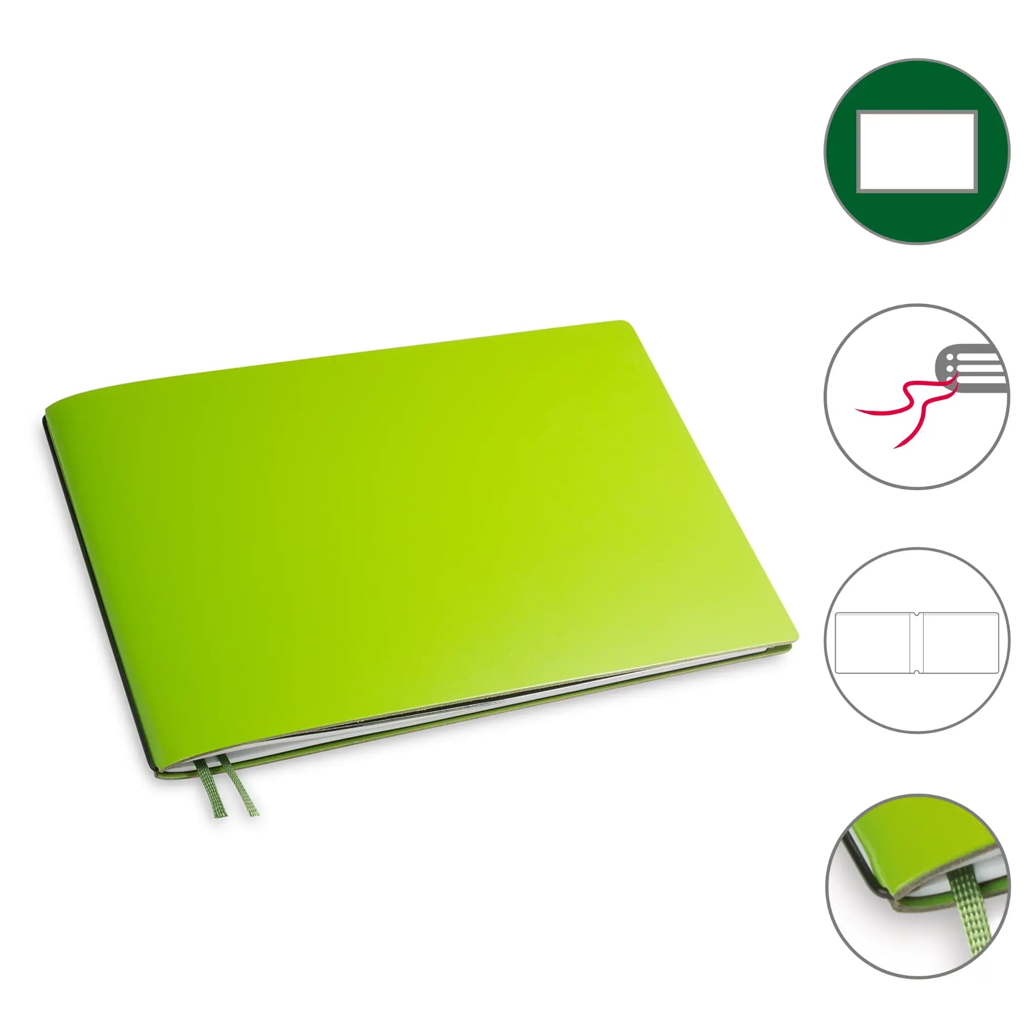 A5+ Quer Notizbuch mit 1-3 Heften