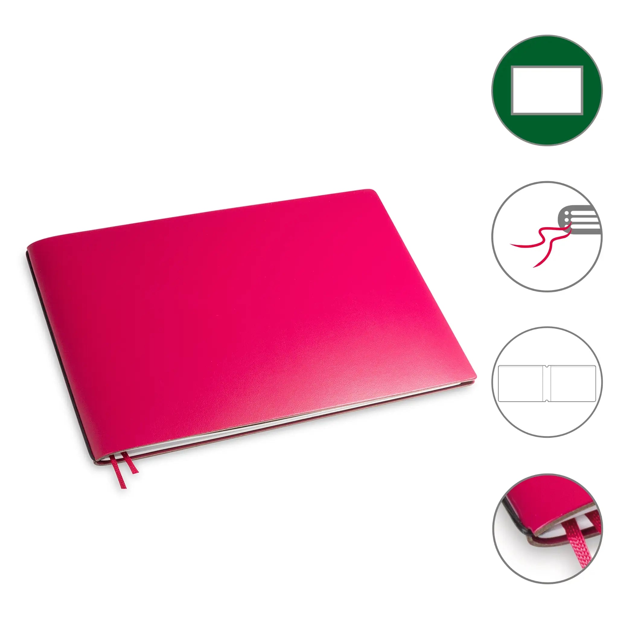 A5+ Quer Notizbuch mit 1-3 Heften