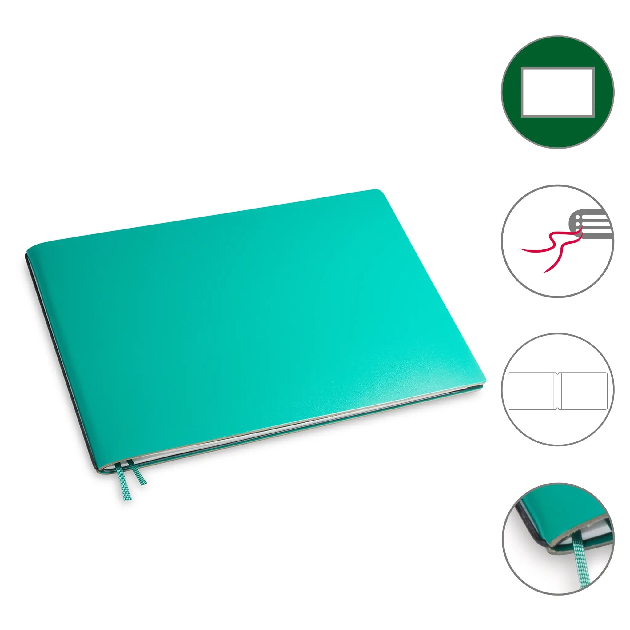 A5+ Quer Notizbuch mit 1-3 Heften