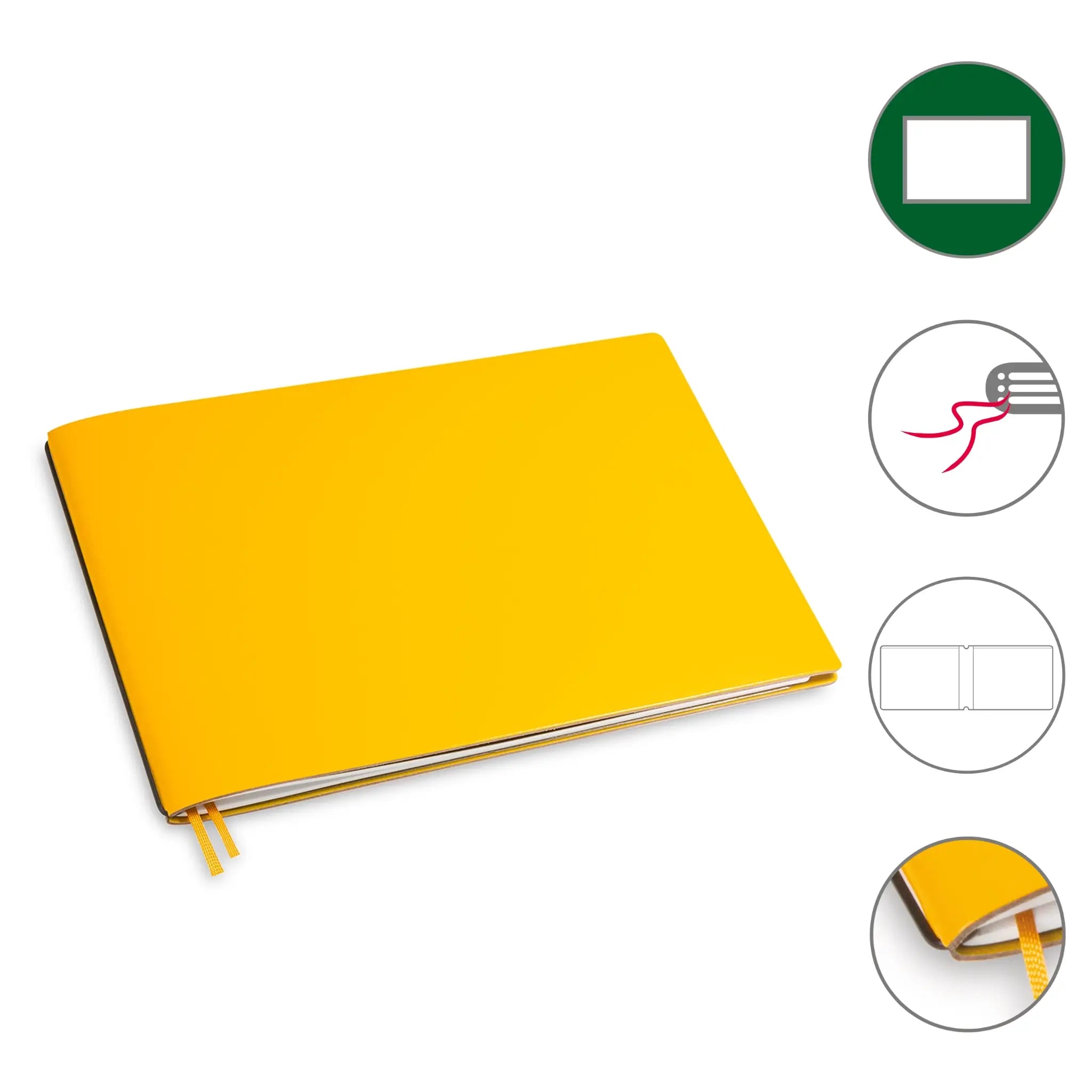 A5+ Quer Notizbuch mit 1-3 Heften