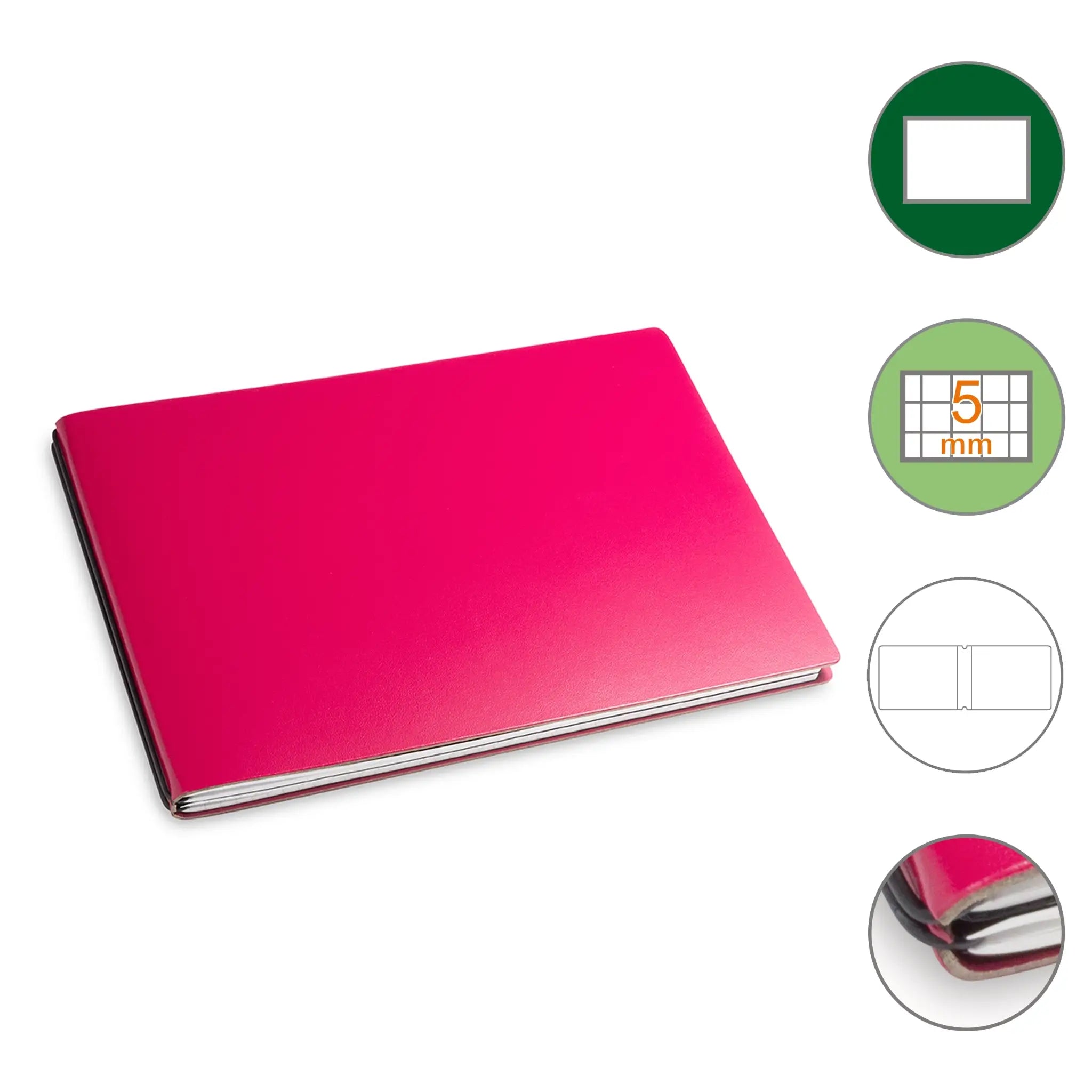 A5+ Quer Notizbuch mit 1-3 Heften