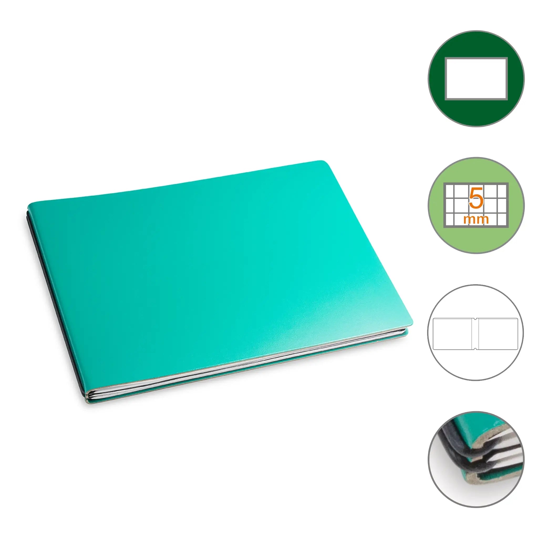 A5+ Quer Notizbuch mit 1-3 Heften