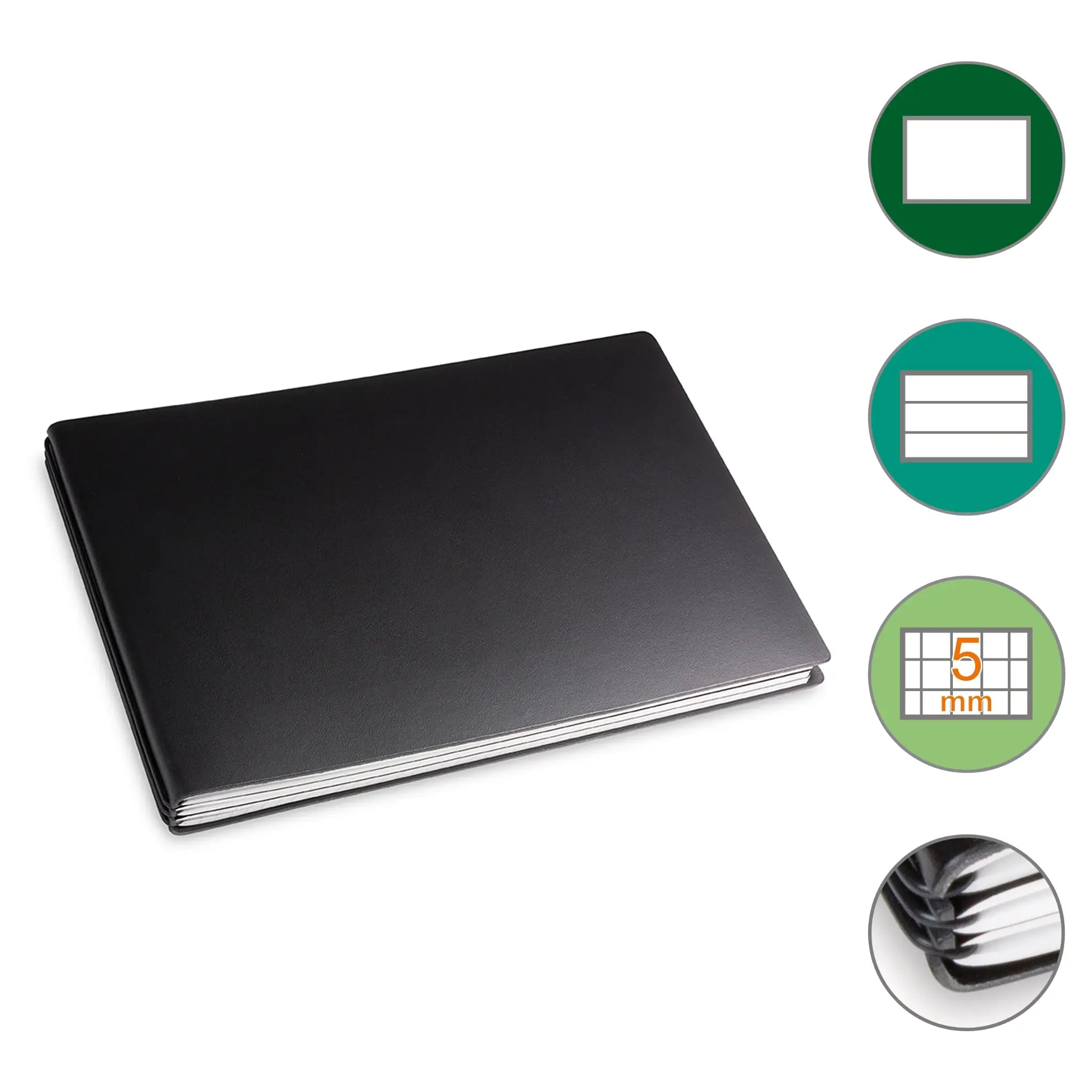 A5+ Quer Notizbuch mit 1-3 Heften