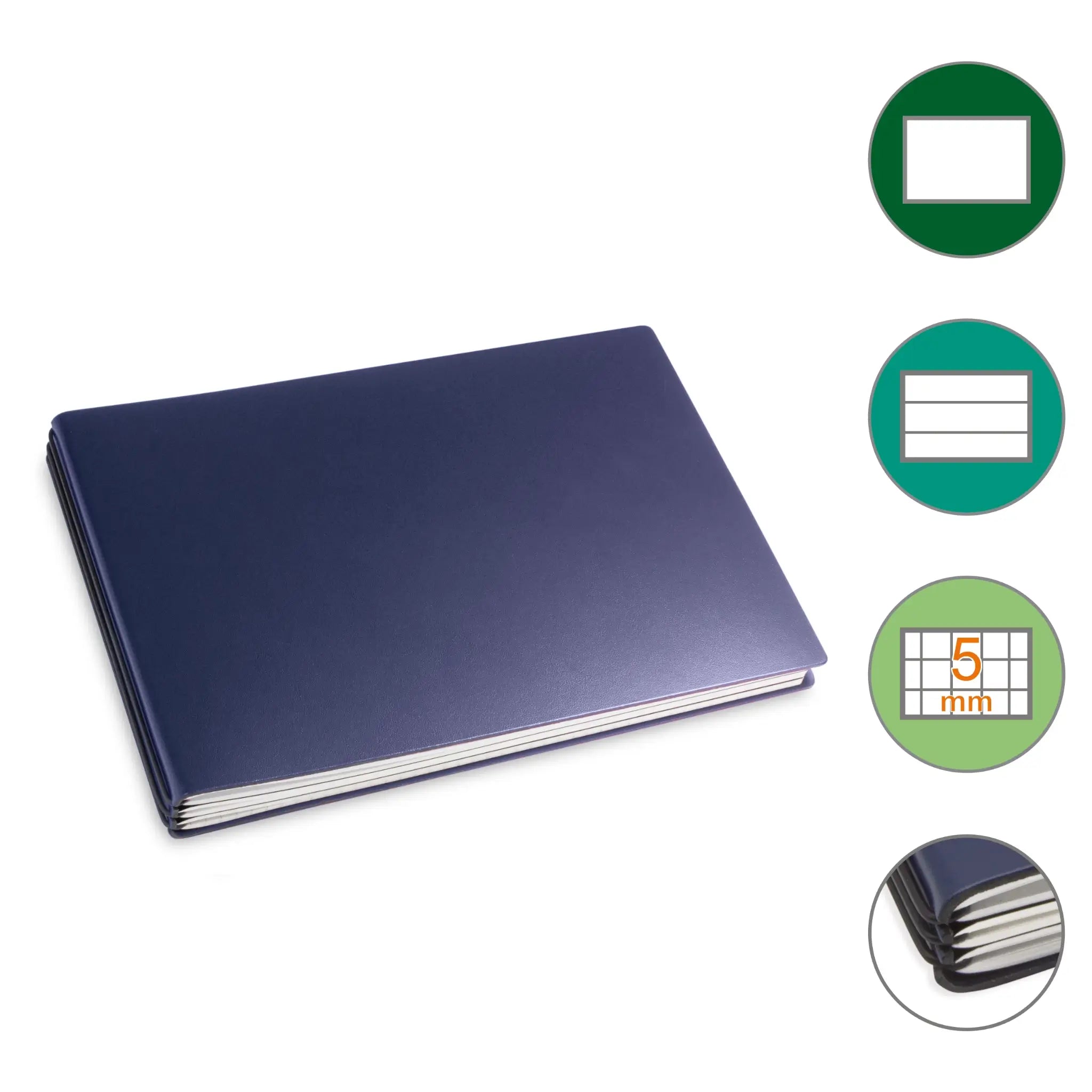 A5+ Quer Notizbuch mit 1-3 Heften