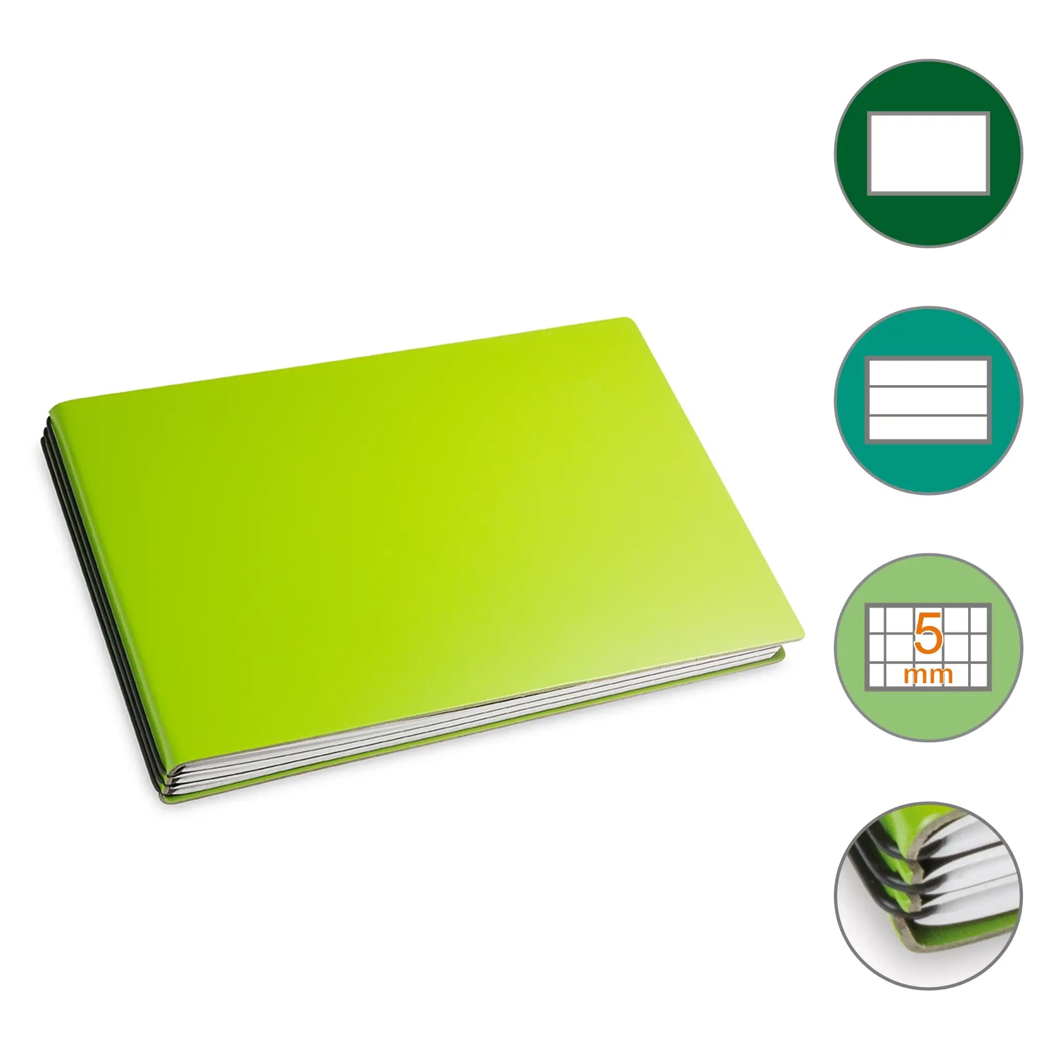 A5+ Quer Notizbuch mit 1-3 Heften