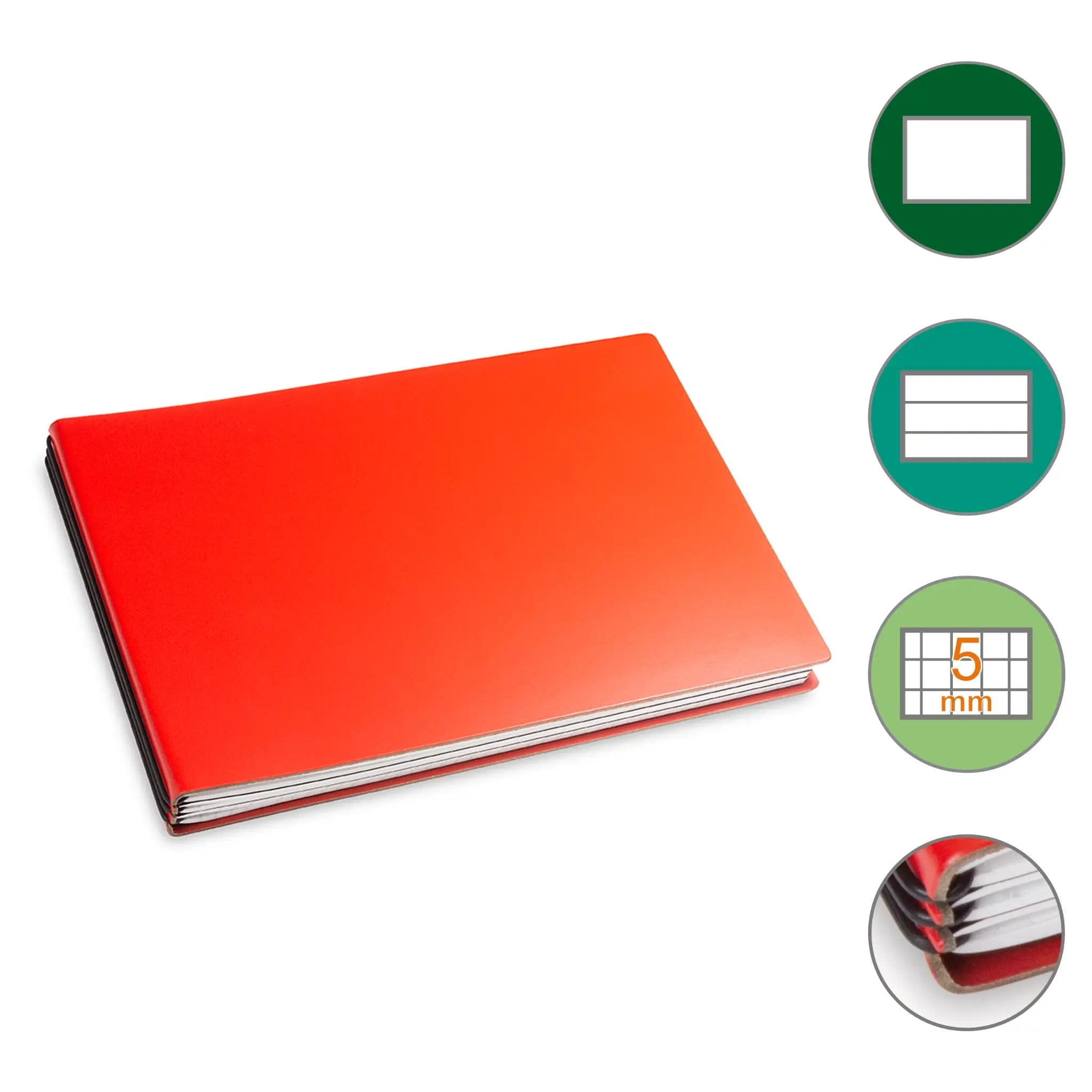 A5+ Quer Notizbuch mit 1-3 Heften