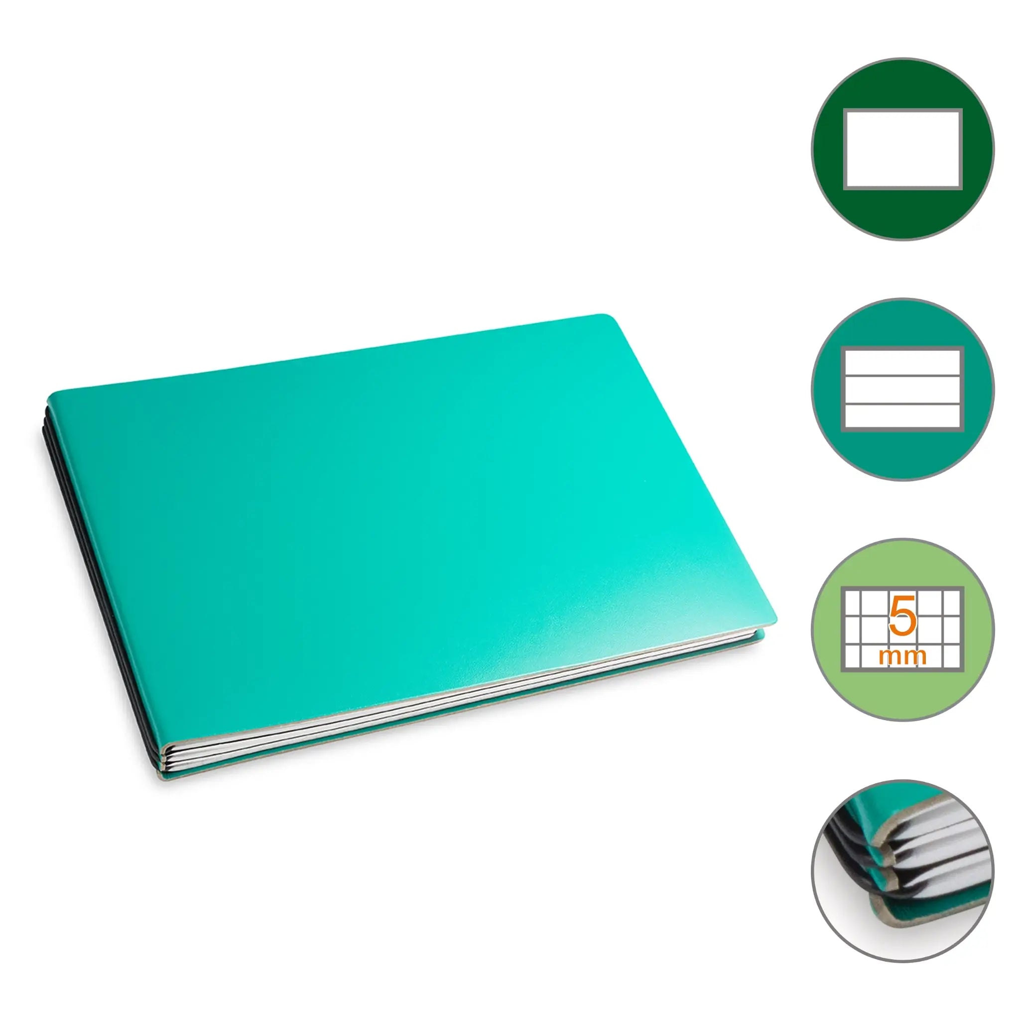 A5+ Quer Notizbuch mit 1-3 Heften