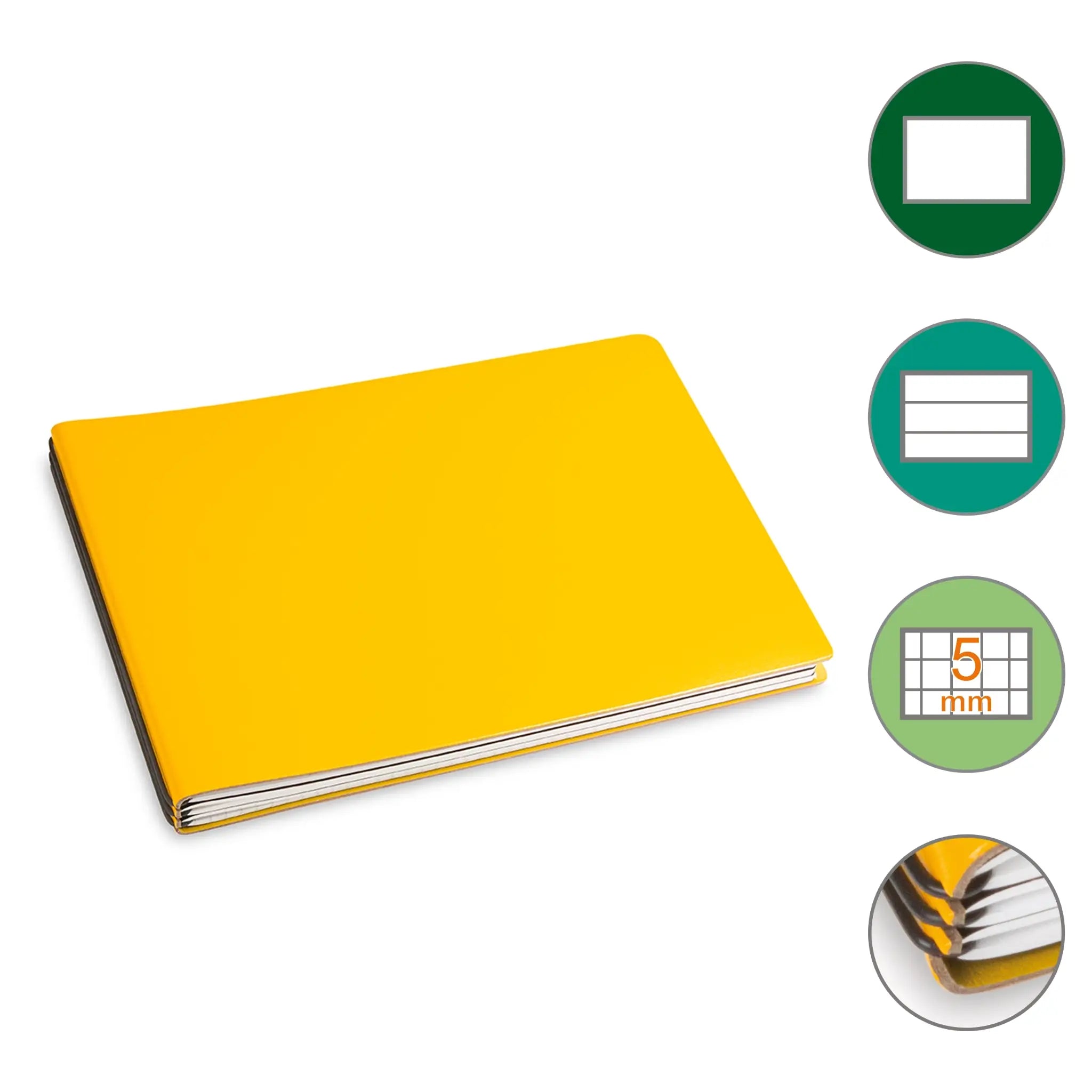 A5+ Quer Notizbuch mit 1-3 Heften