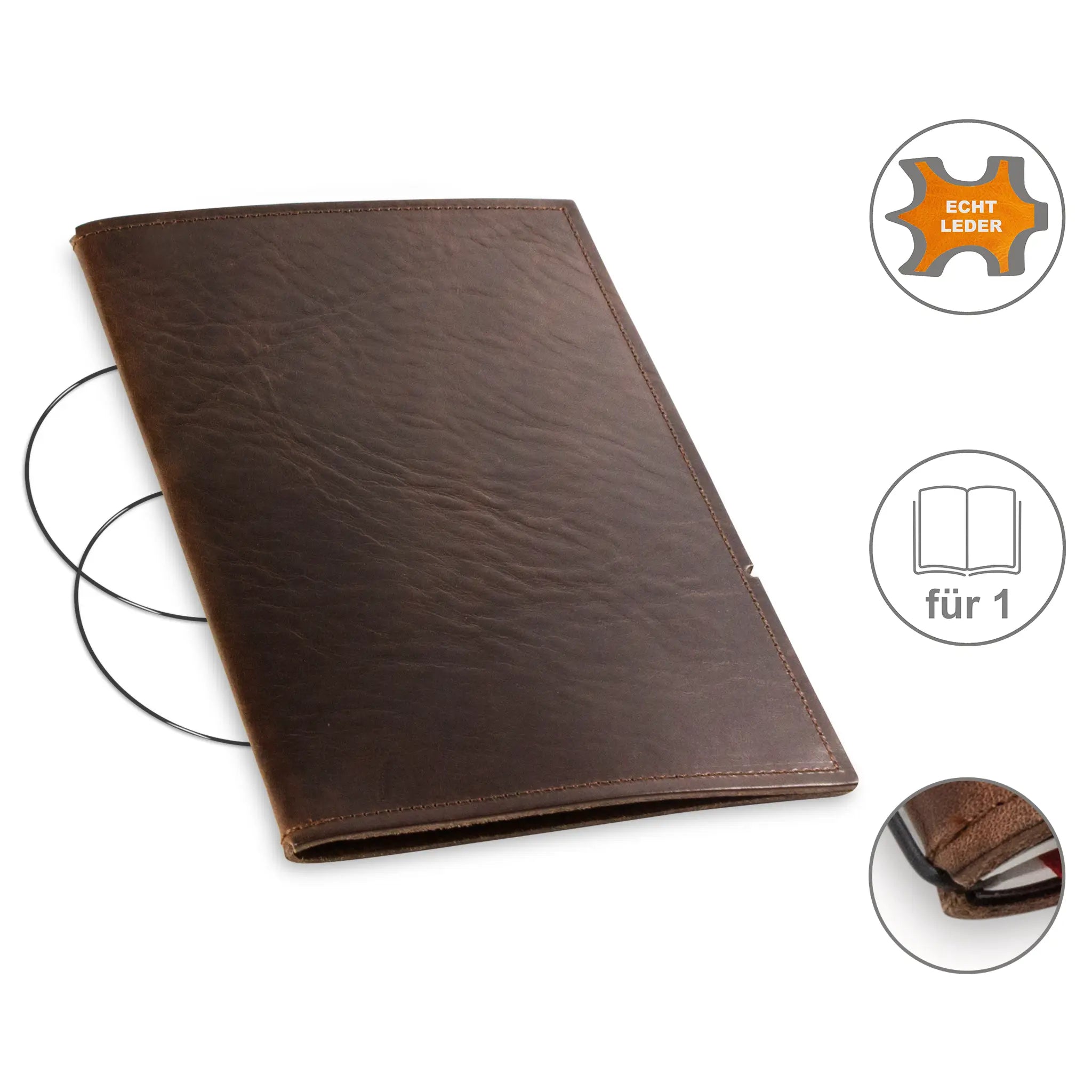 A5 Hüllen Leder/Lefa für 1-4 Hefte