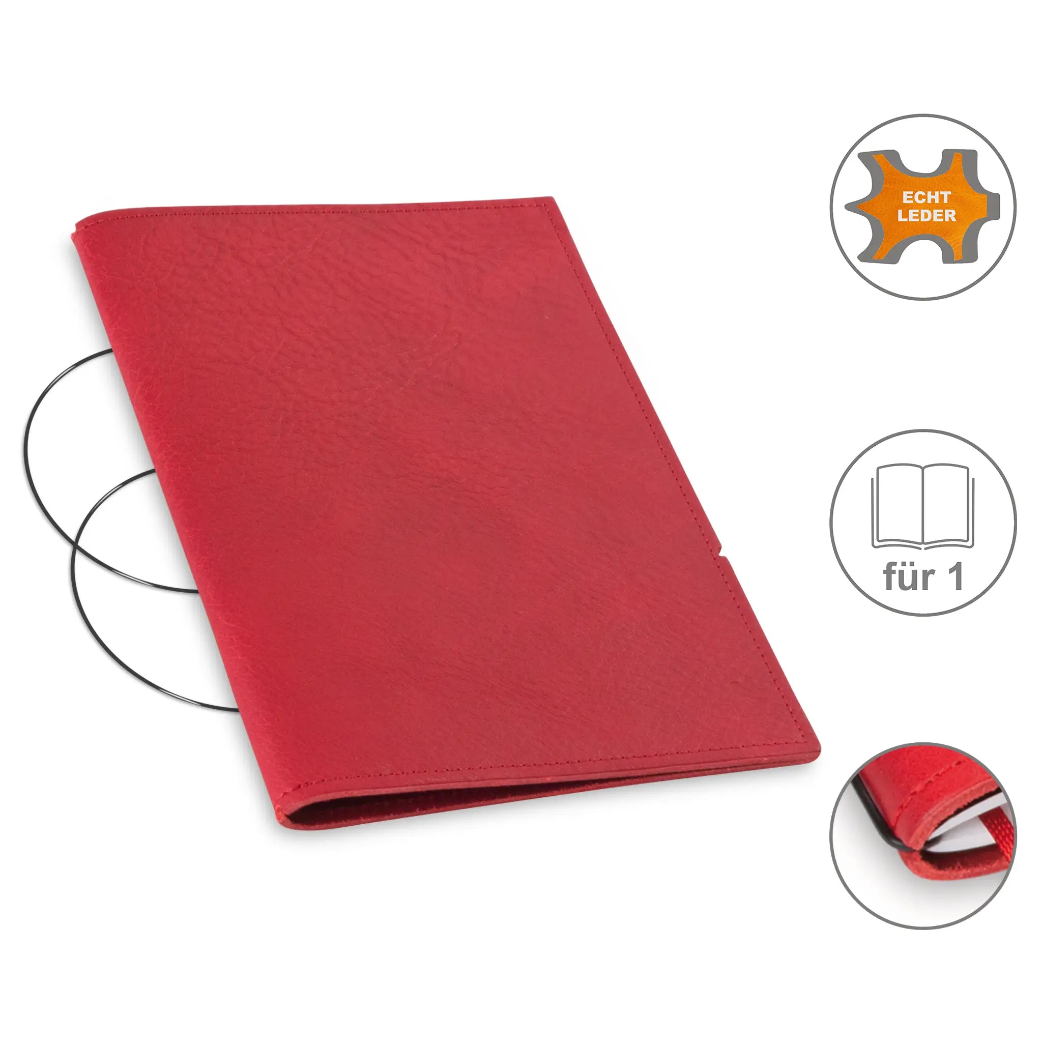 A5 Hüllen Leder/Lefa für 1-4 Hefte