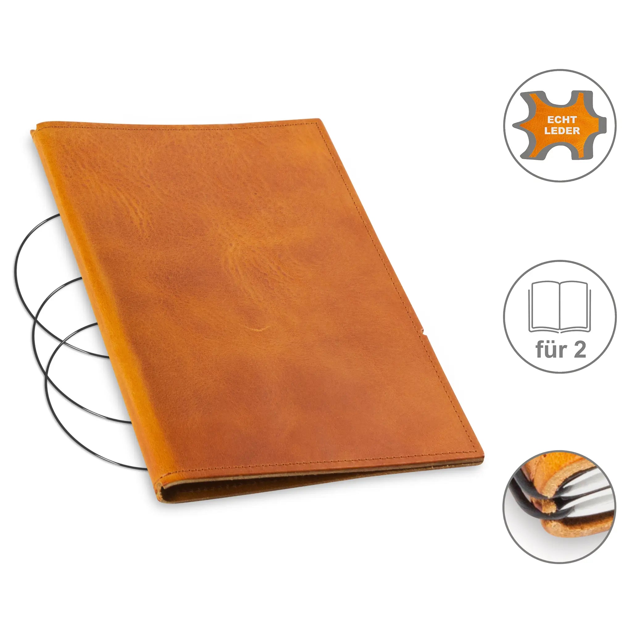 A5 Hüllen Leder/Lefa für 1-4 Hefte