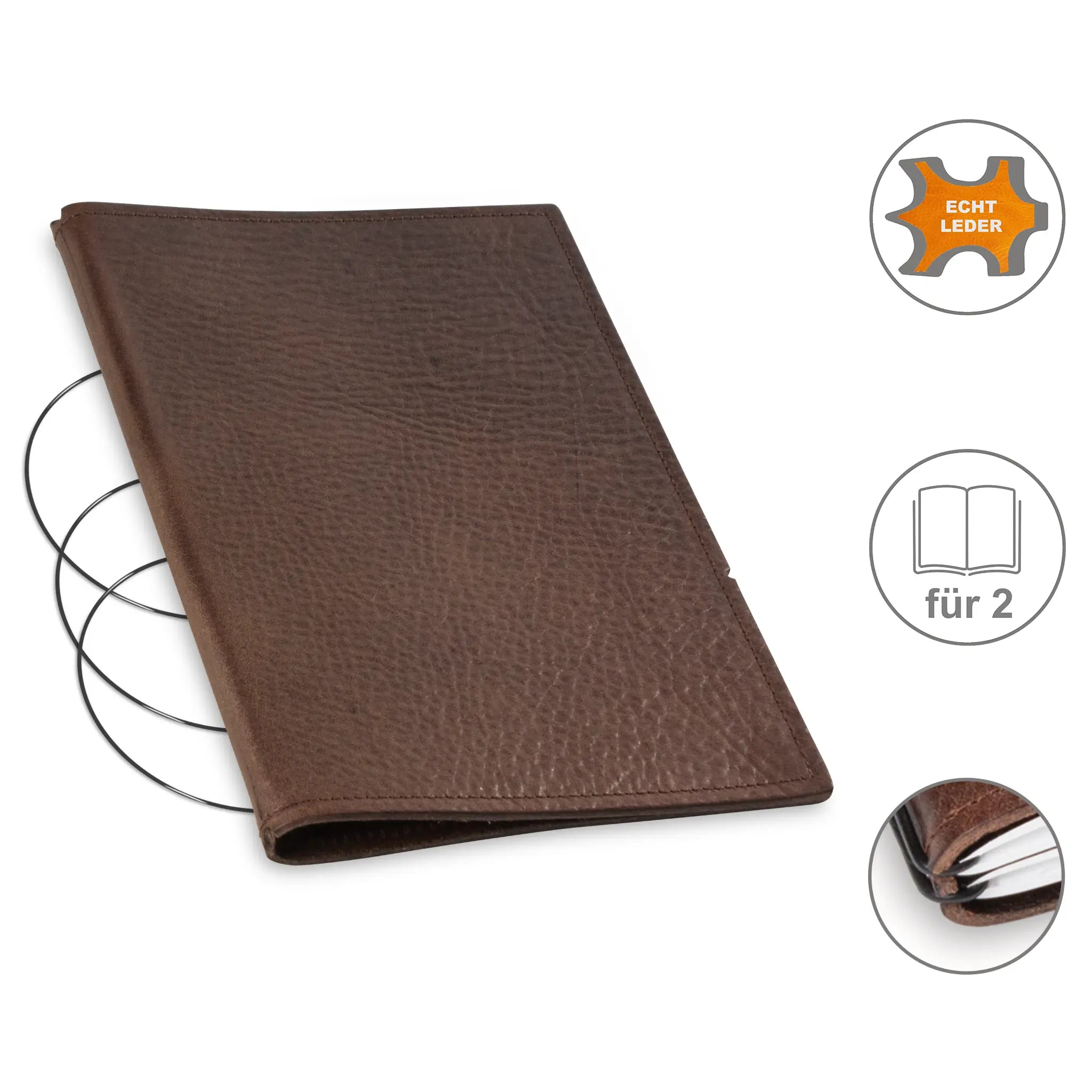 A5 Hüllen Leder/Lefa für 1-4 Hefte
