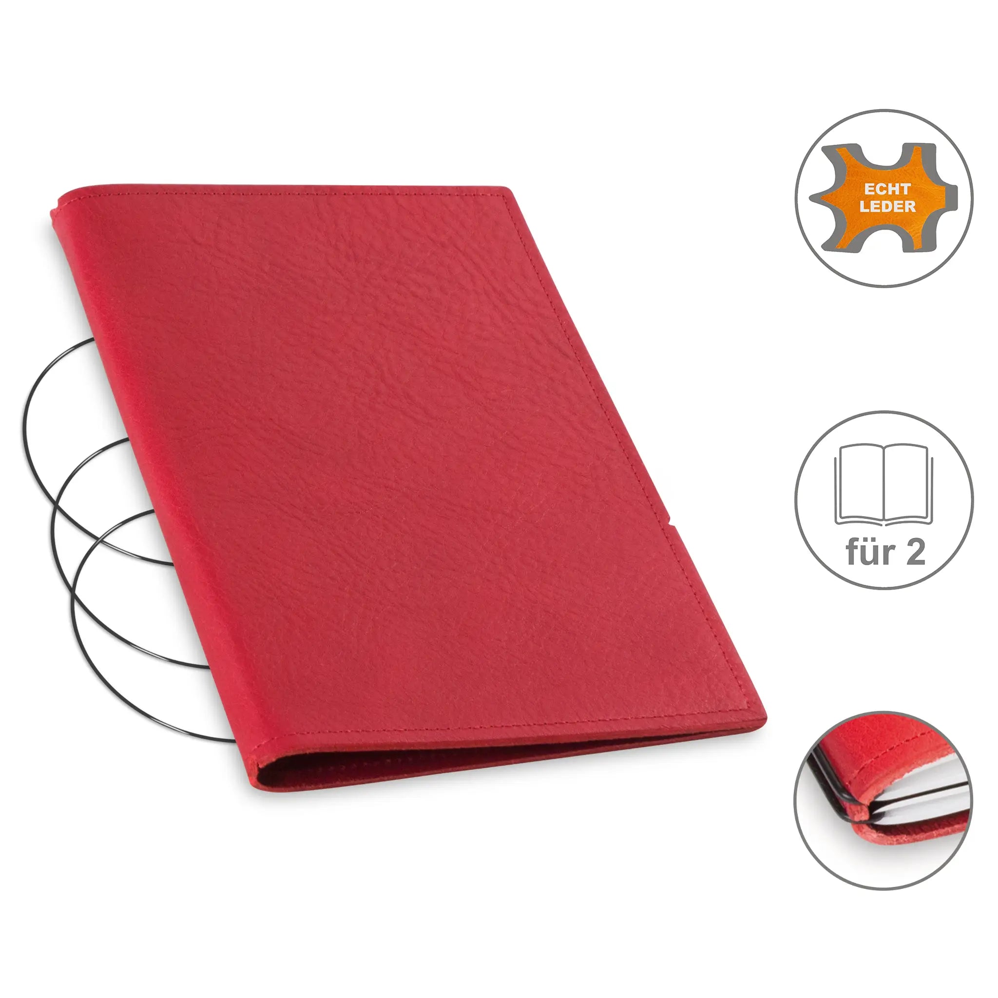 A5 Hüllen Leder/Lefa für 1-4 Hefte