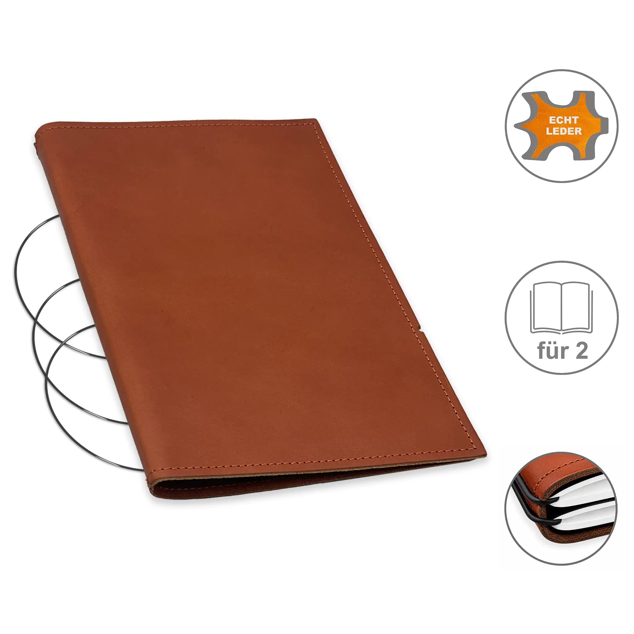 A5 Hüllen Leder/Lefa für 1-4 Hefte