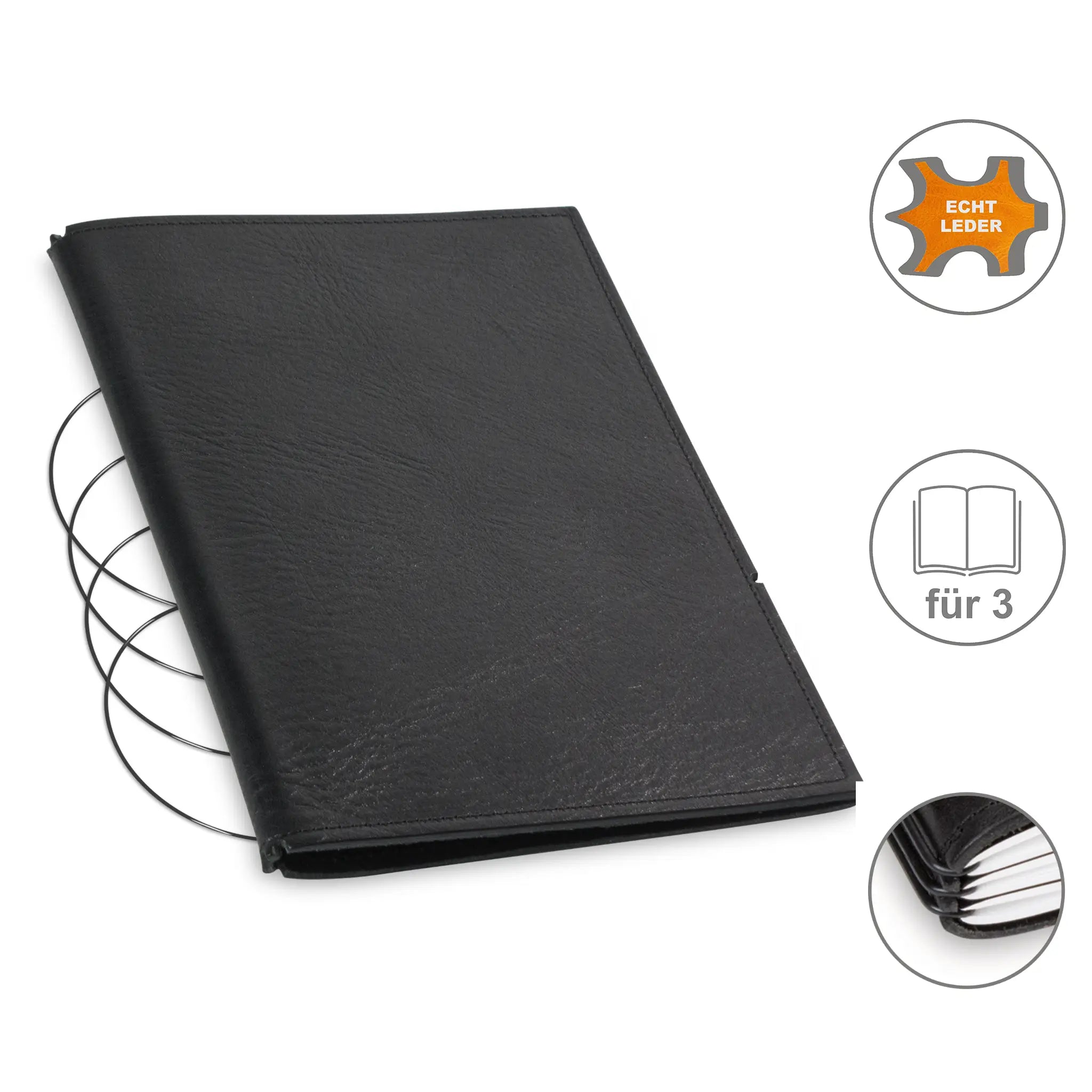 A5 Hüllen Leder/Lefa für 1-4 Hefte