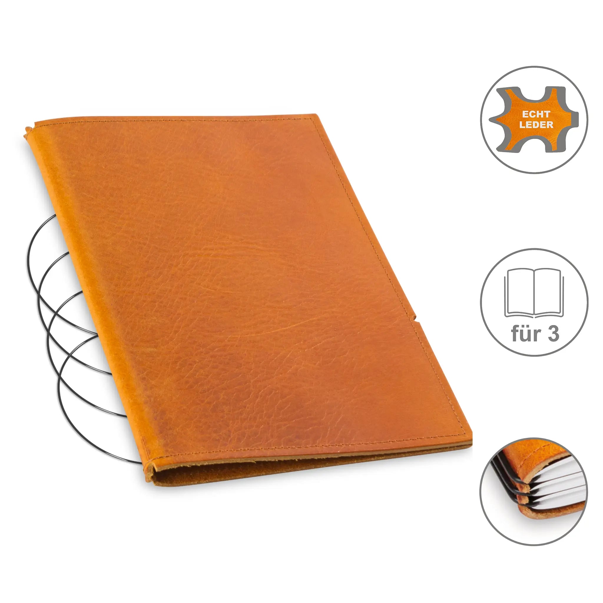 A5 Hüllen Leder/Lefa für 1-4 Hefte