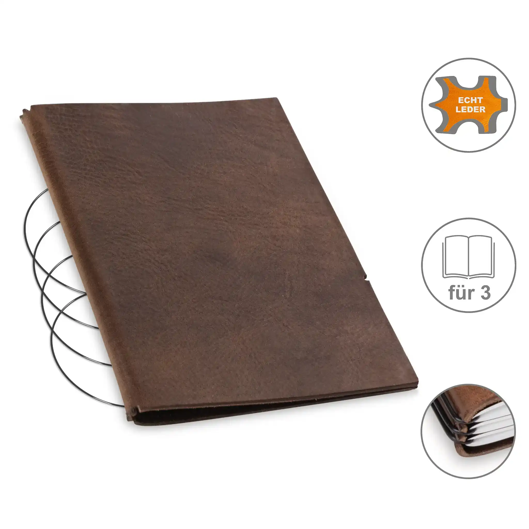 A5 covers leather/Lefa for 1-4 inserts