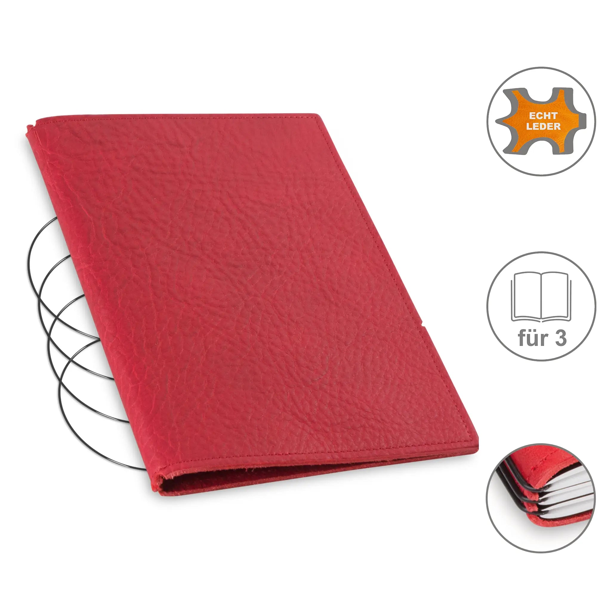 A5 Hüllen Leder/Lefa für 1-4 Hefte
