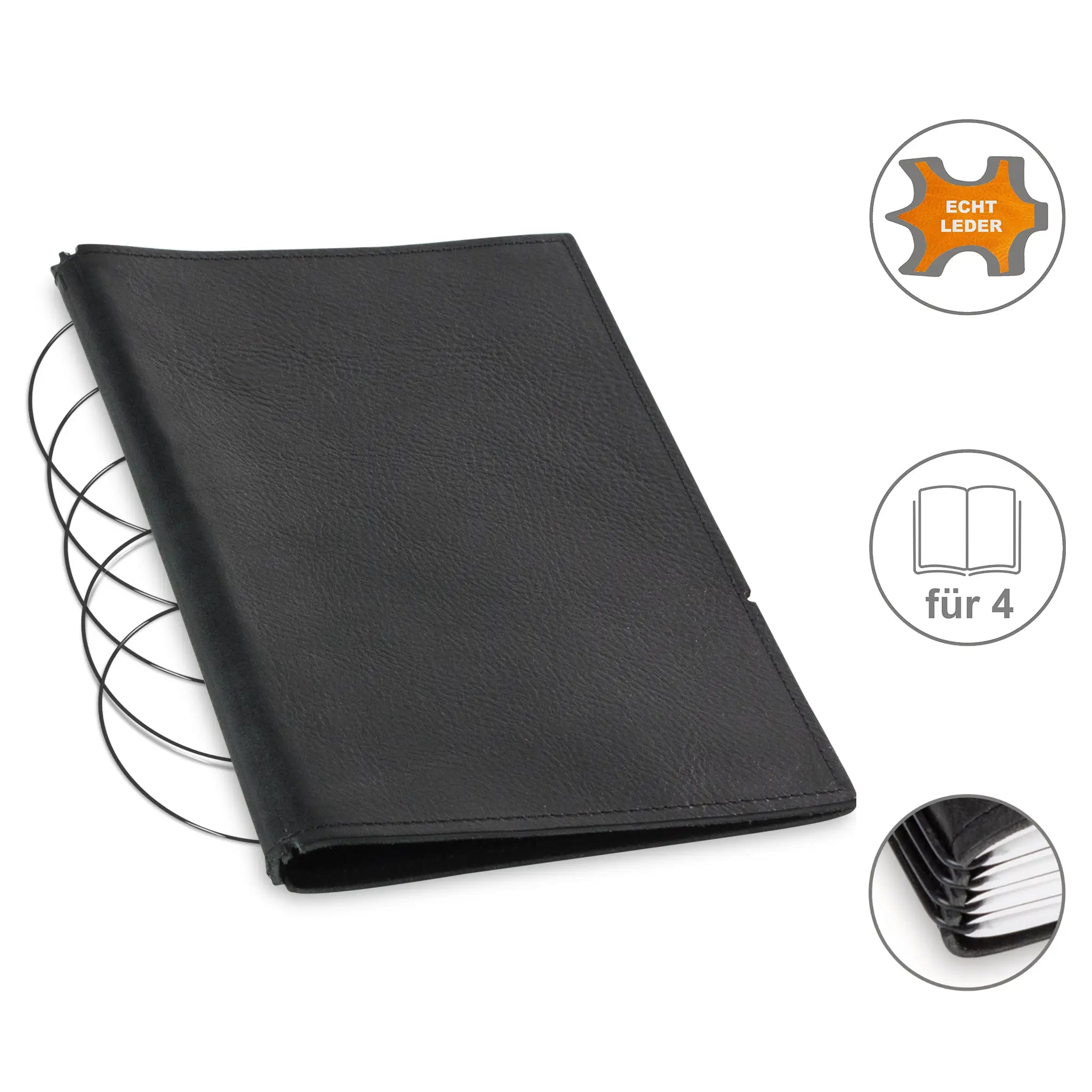 A5 Hüllen Leder/Lefa für 1-4 Hefte