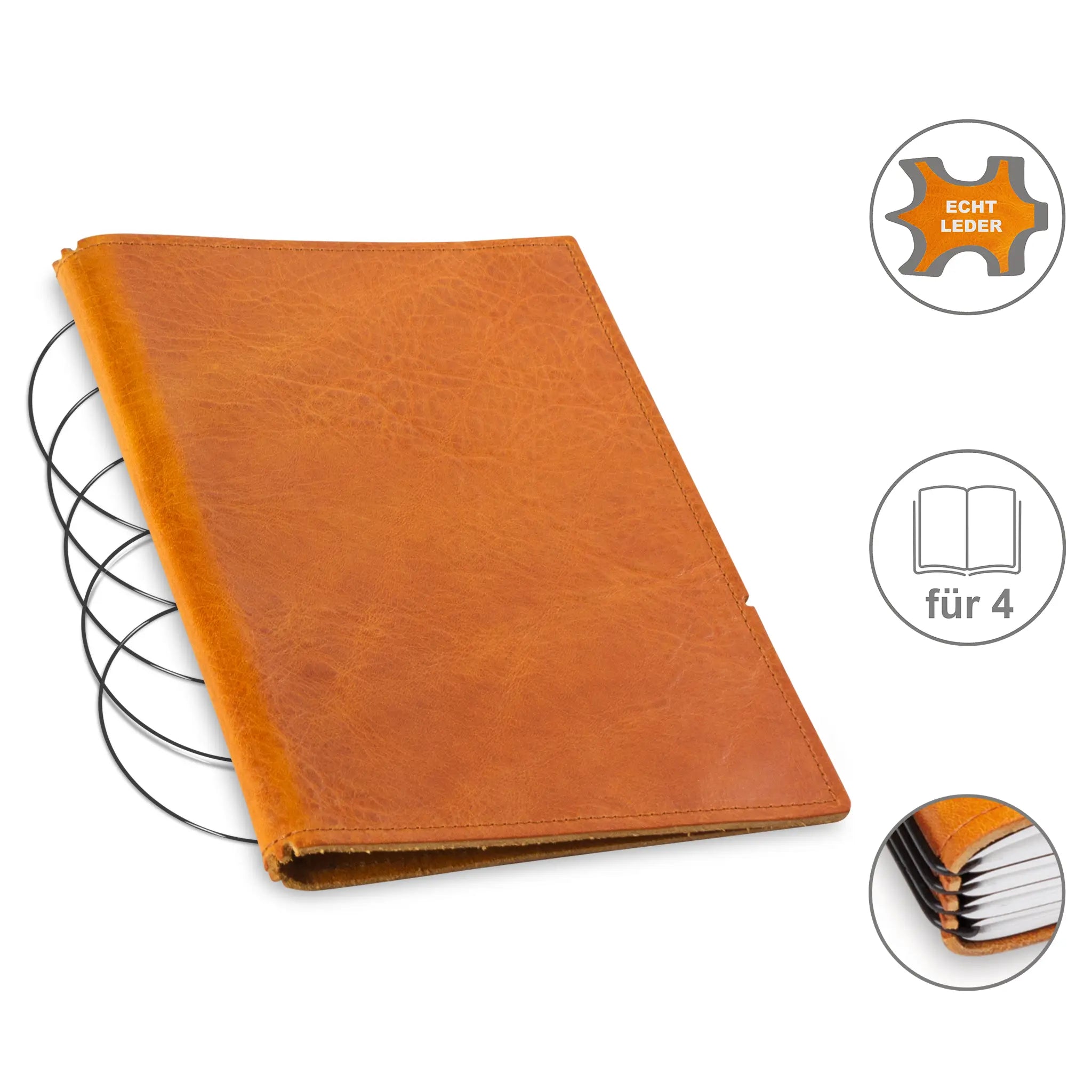 A5 Hüllen Leder/Lefa für 1-4 Hefte