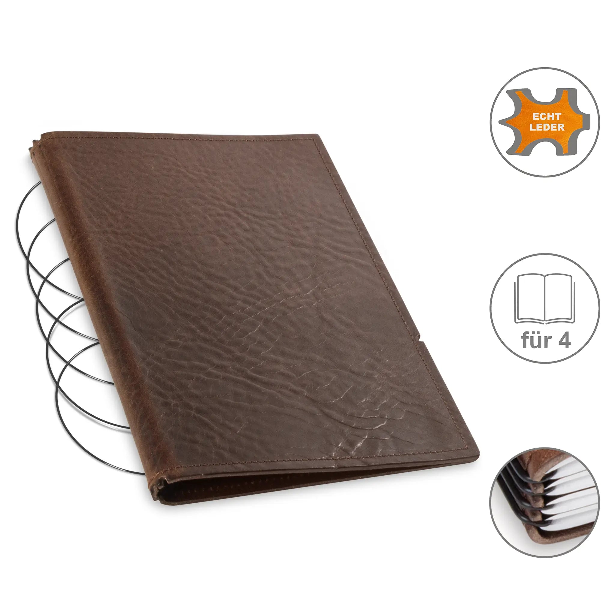 A5 Hüllen Leder/Lefa für 1-4 Hefte