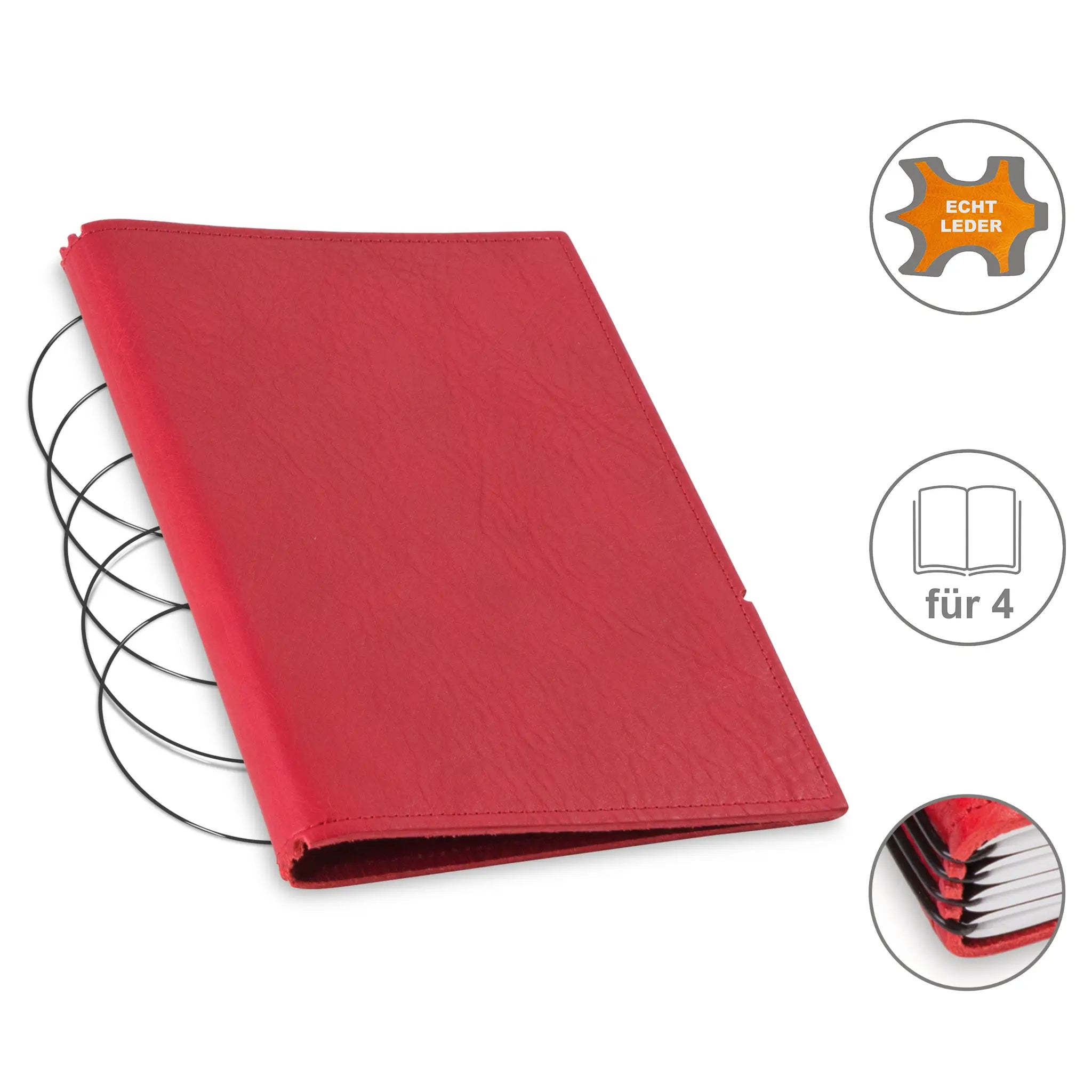 A5 Hüllen Leder/Lefa für 1-4 Hefte