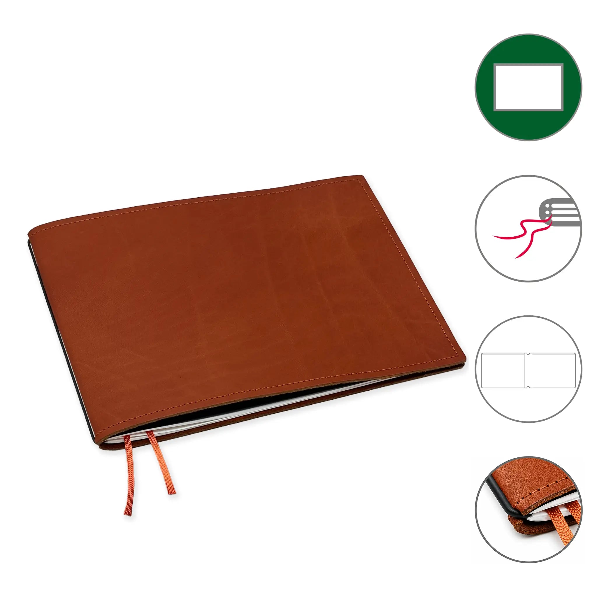 A5+ Quer Notizbuch mit 1-3 Heften