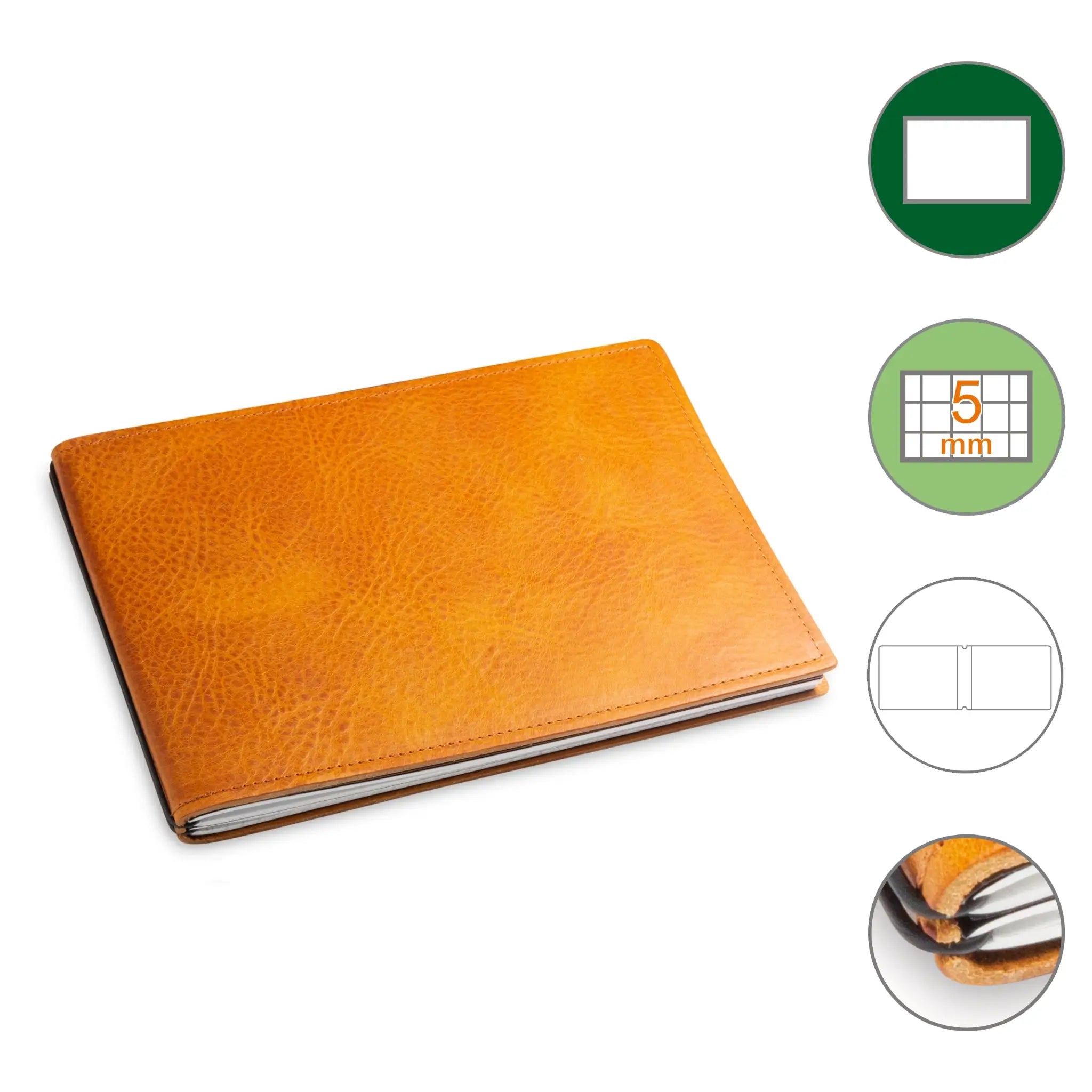 A5+ Quer Notizbuch mit 1-3 Heften