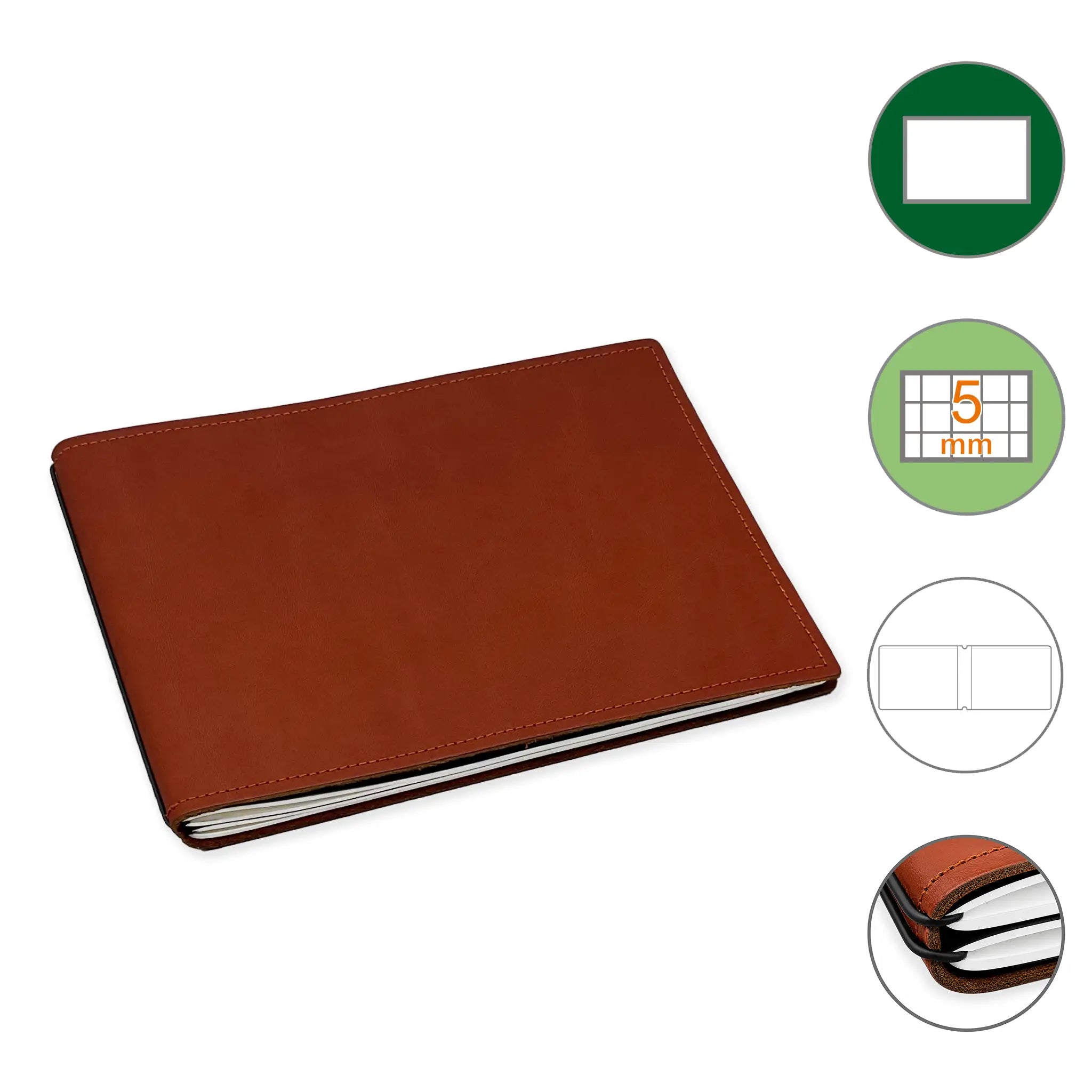 A5+ Quer Notizbuch mit 1-3 Heften