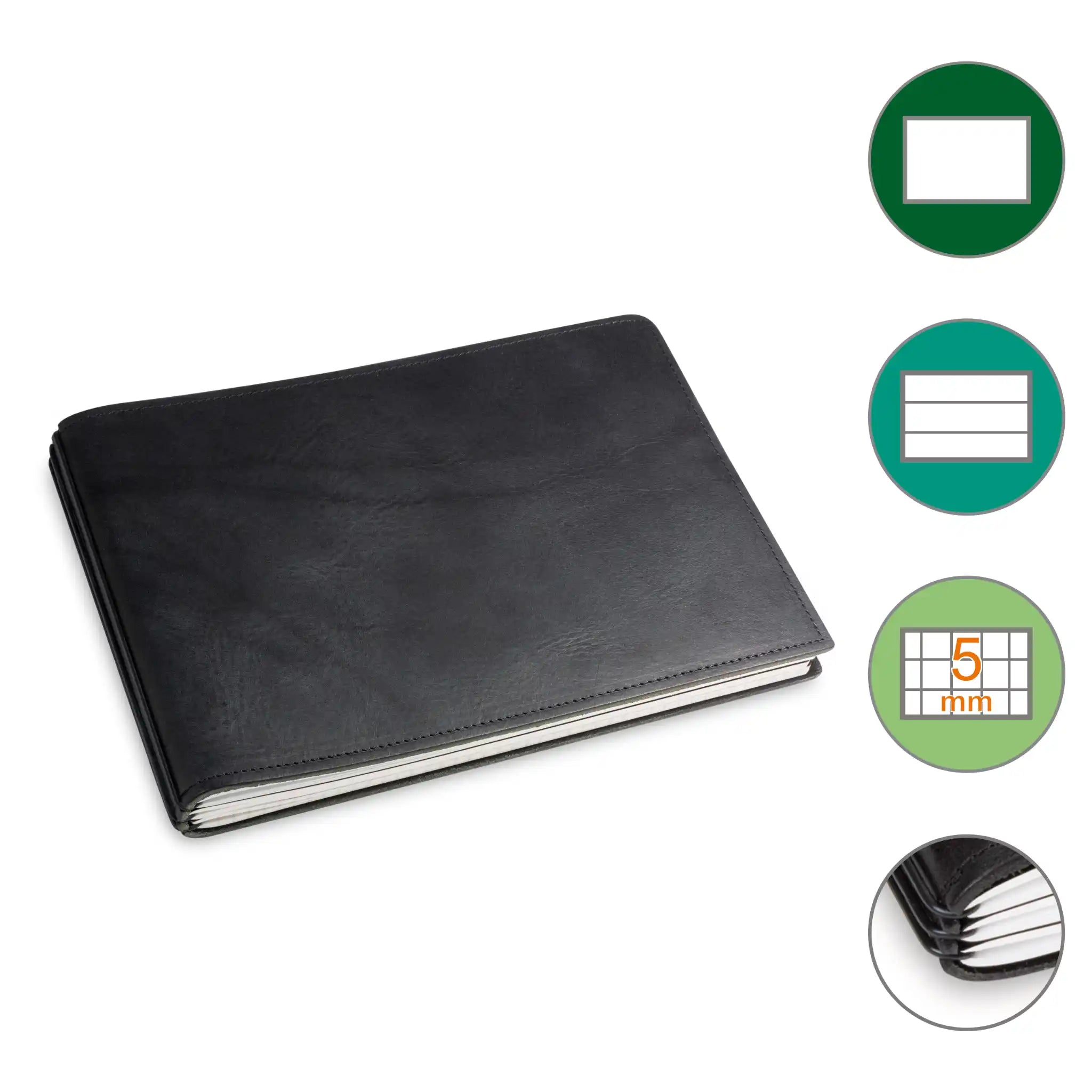 A5+ Quer Notizbuch mit 1-3 Heften